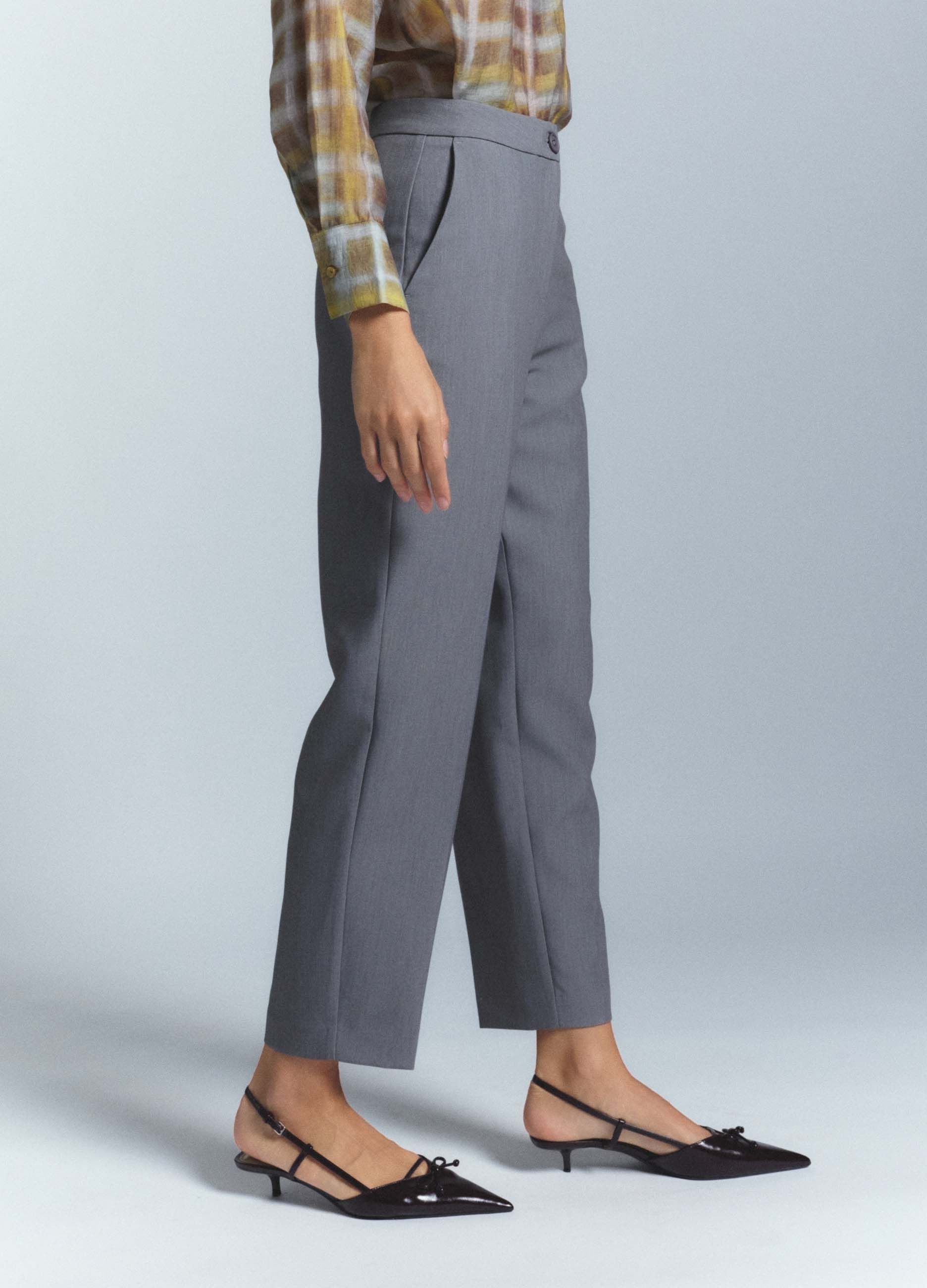 Pantaloni Fit Regular crepe donna_2