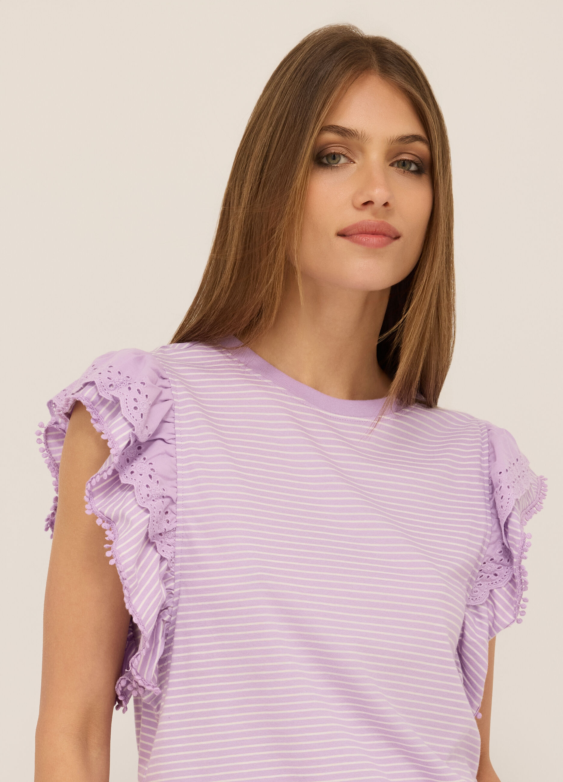 T-shirt in jersey di puro cotone donna_2