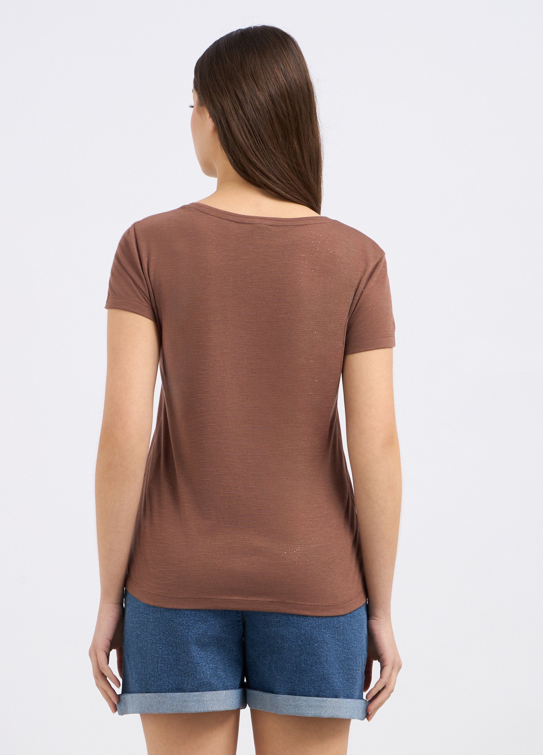 T-shirt in misto viscosa con filo lurex donna_1