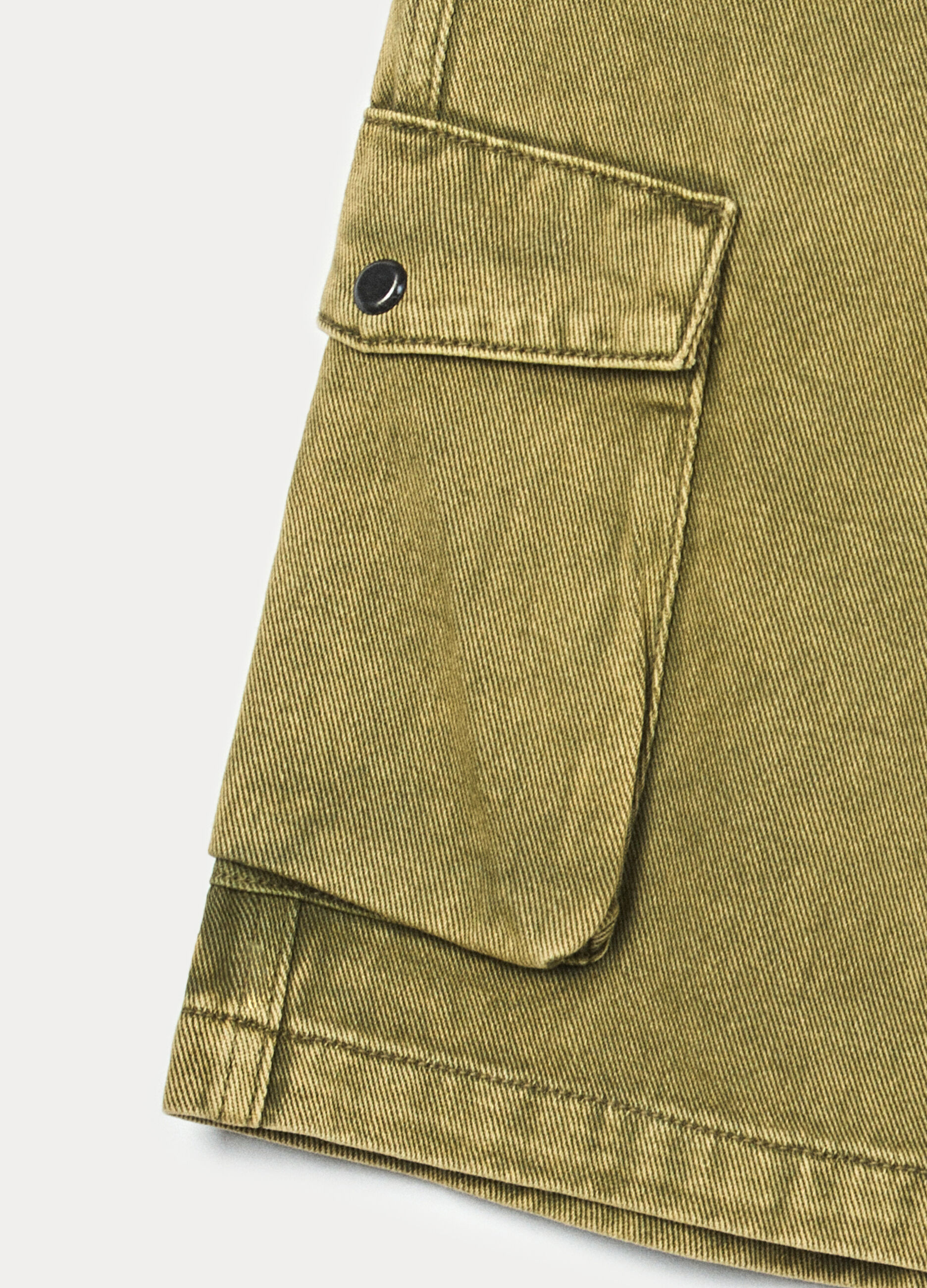 Shorts cargo in denim di puro cotone ragazzo_2