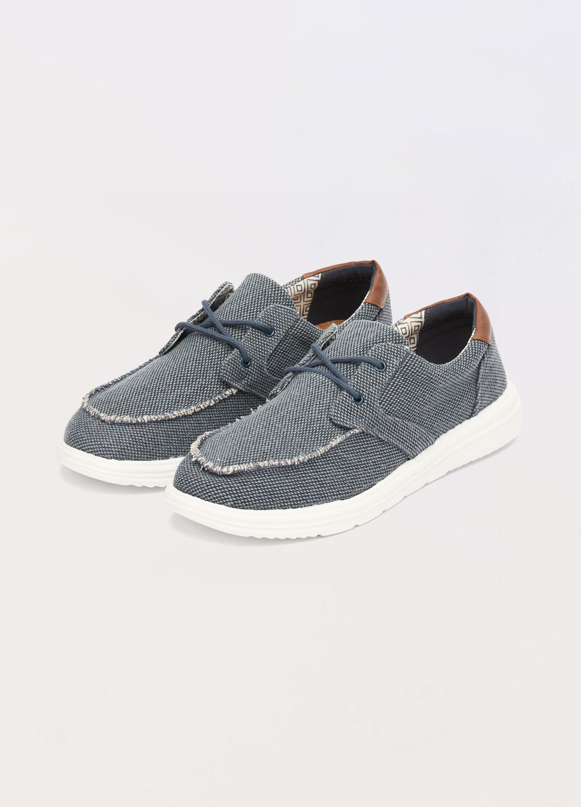 Boat shoes in tela di cotone uomo_2