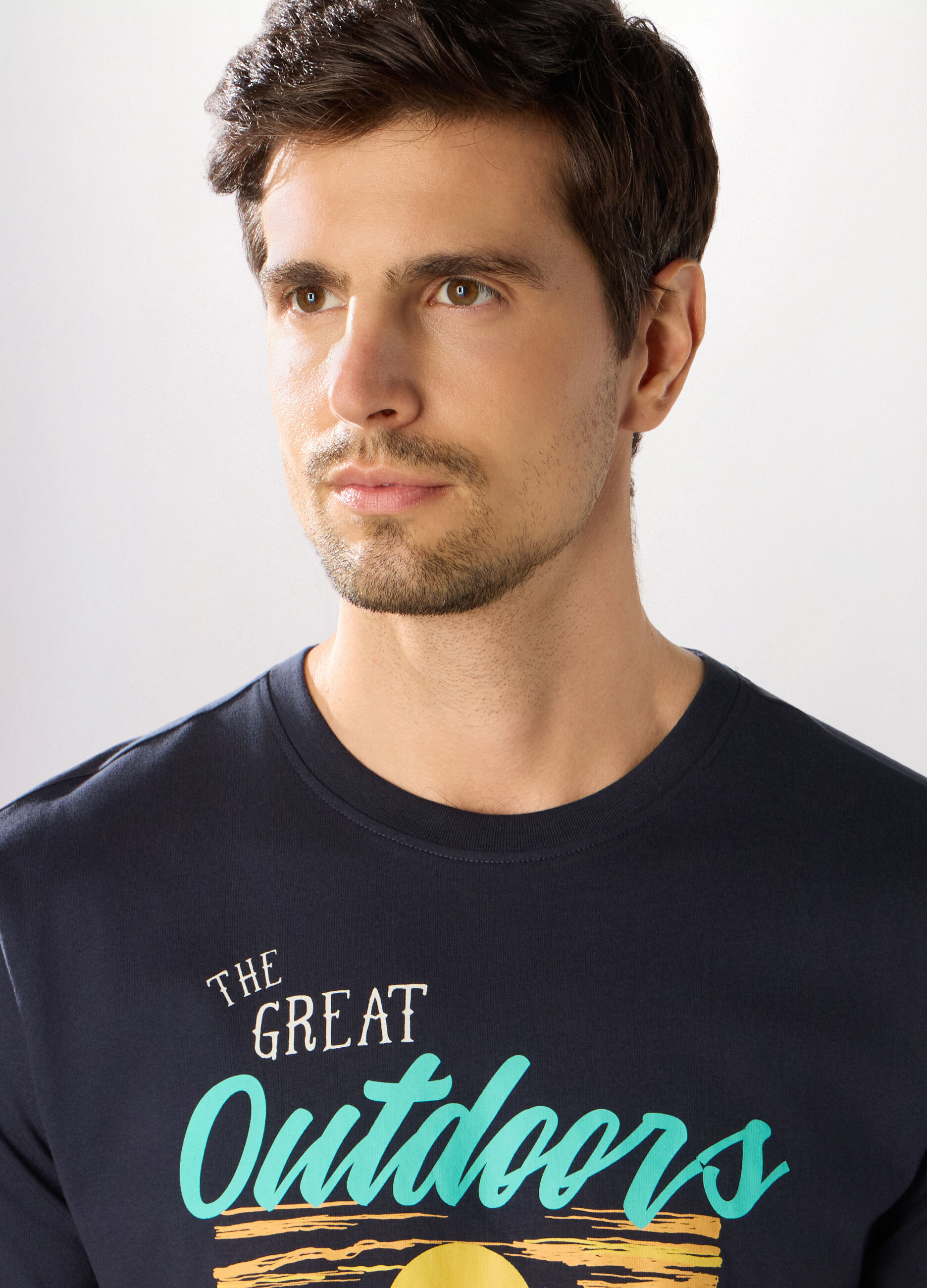 T-shirt girocollo con stampa uomo_2