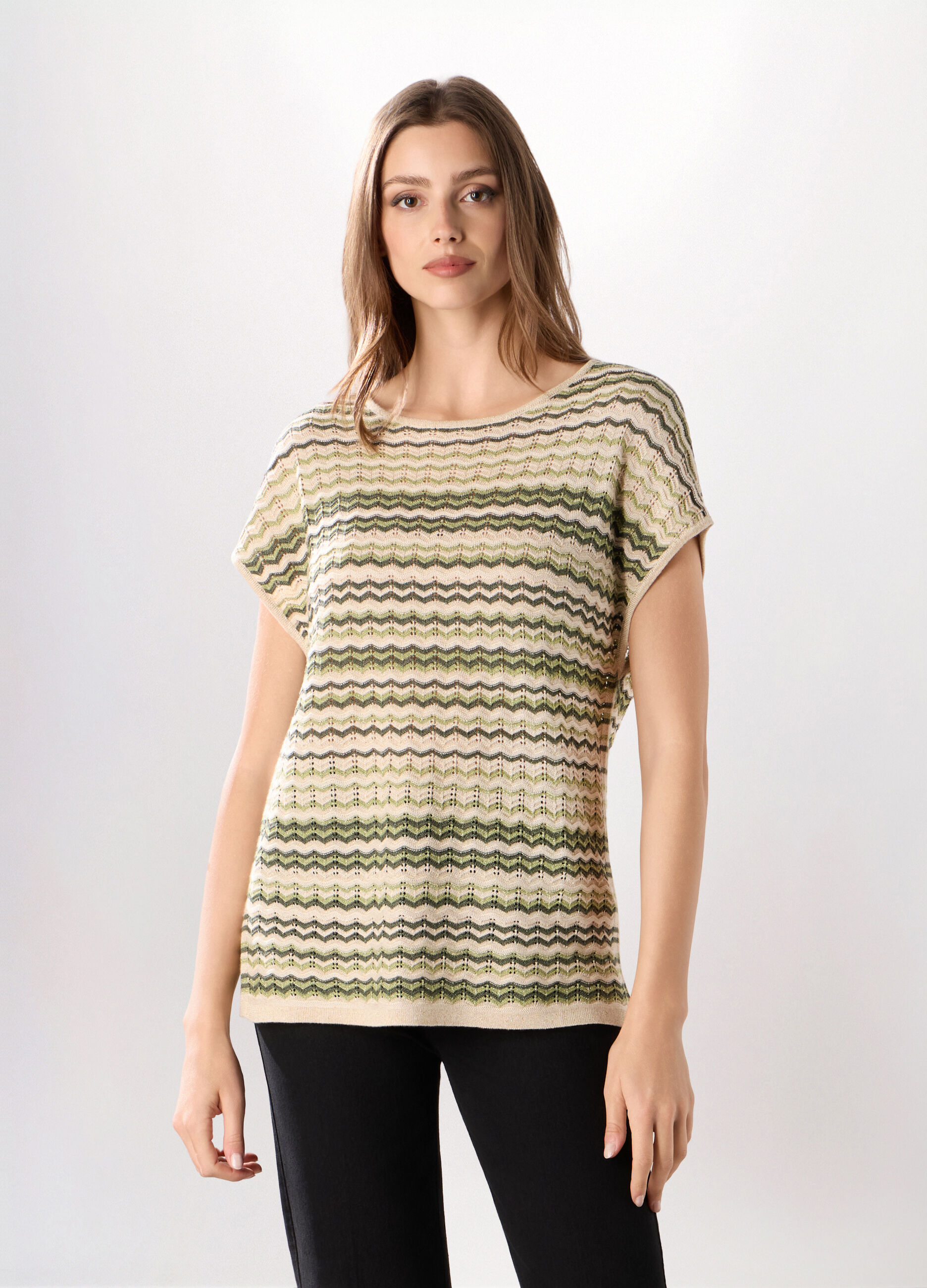 Tricot smanicato misto viscosa donna _0