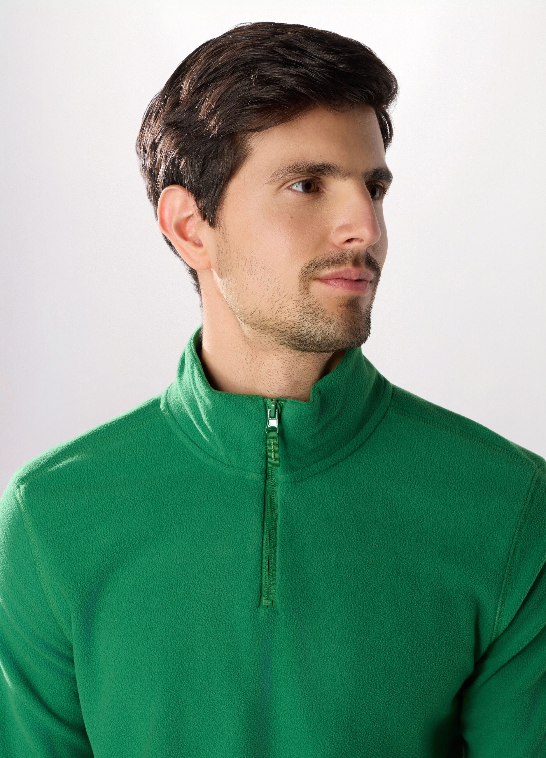 Lupetto con zip in pile uomo_2