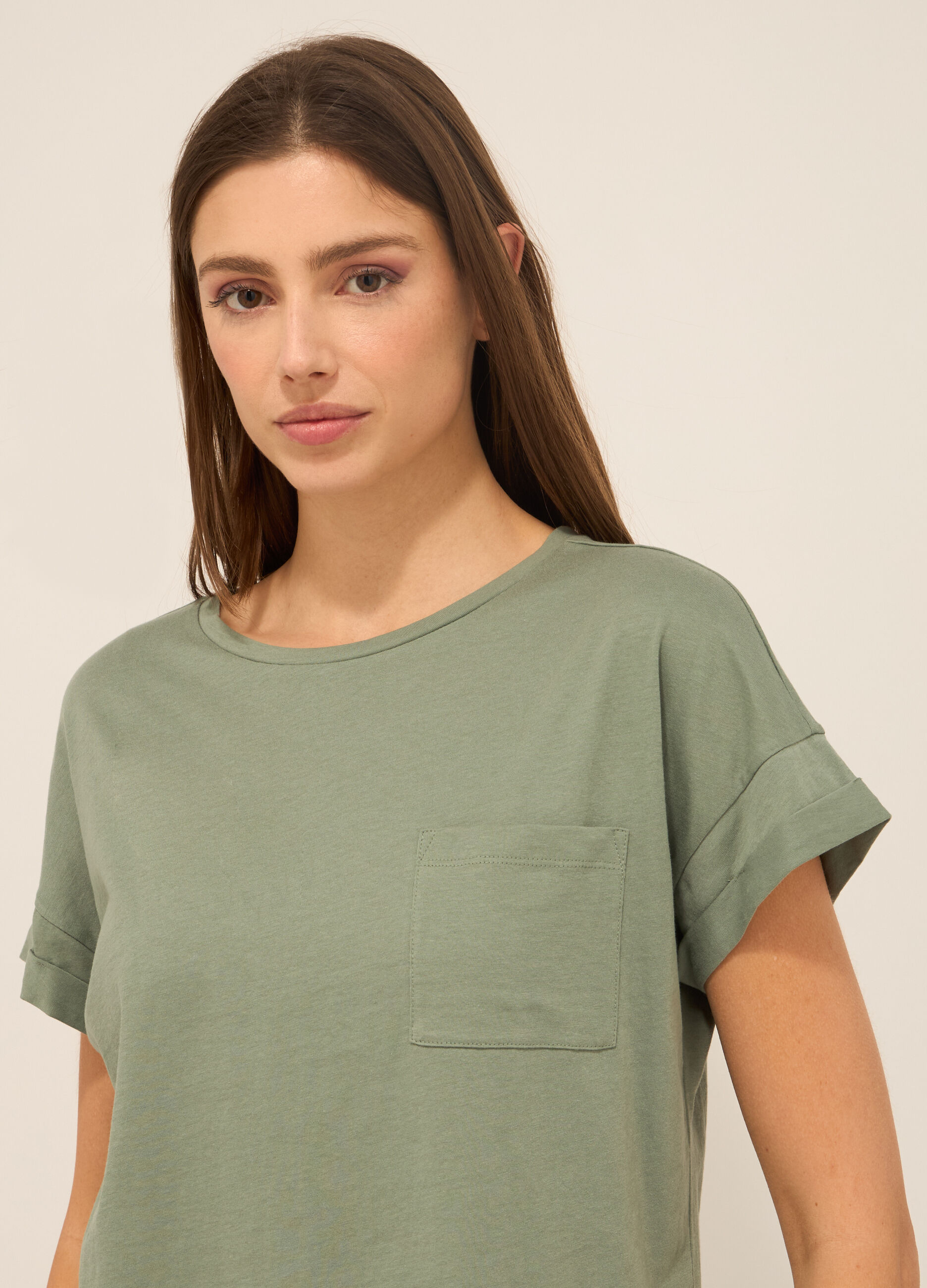 T-shirt in jersey di puro cotone donna_2