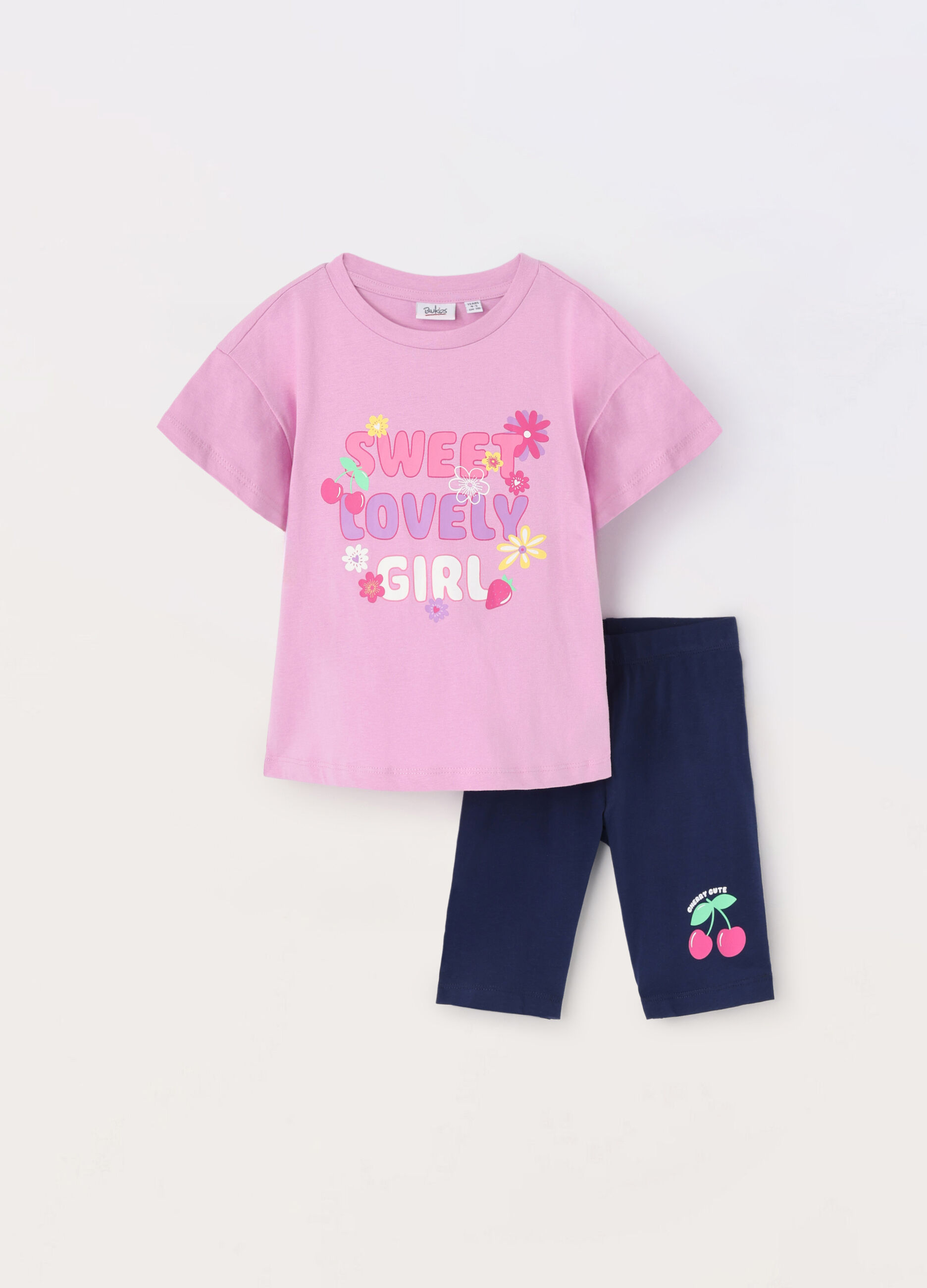 Jogging set in jersey di puro cotone bambina_0