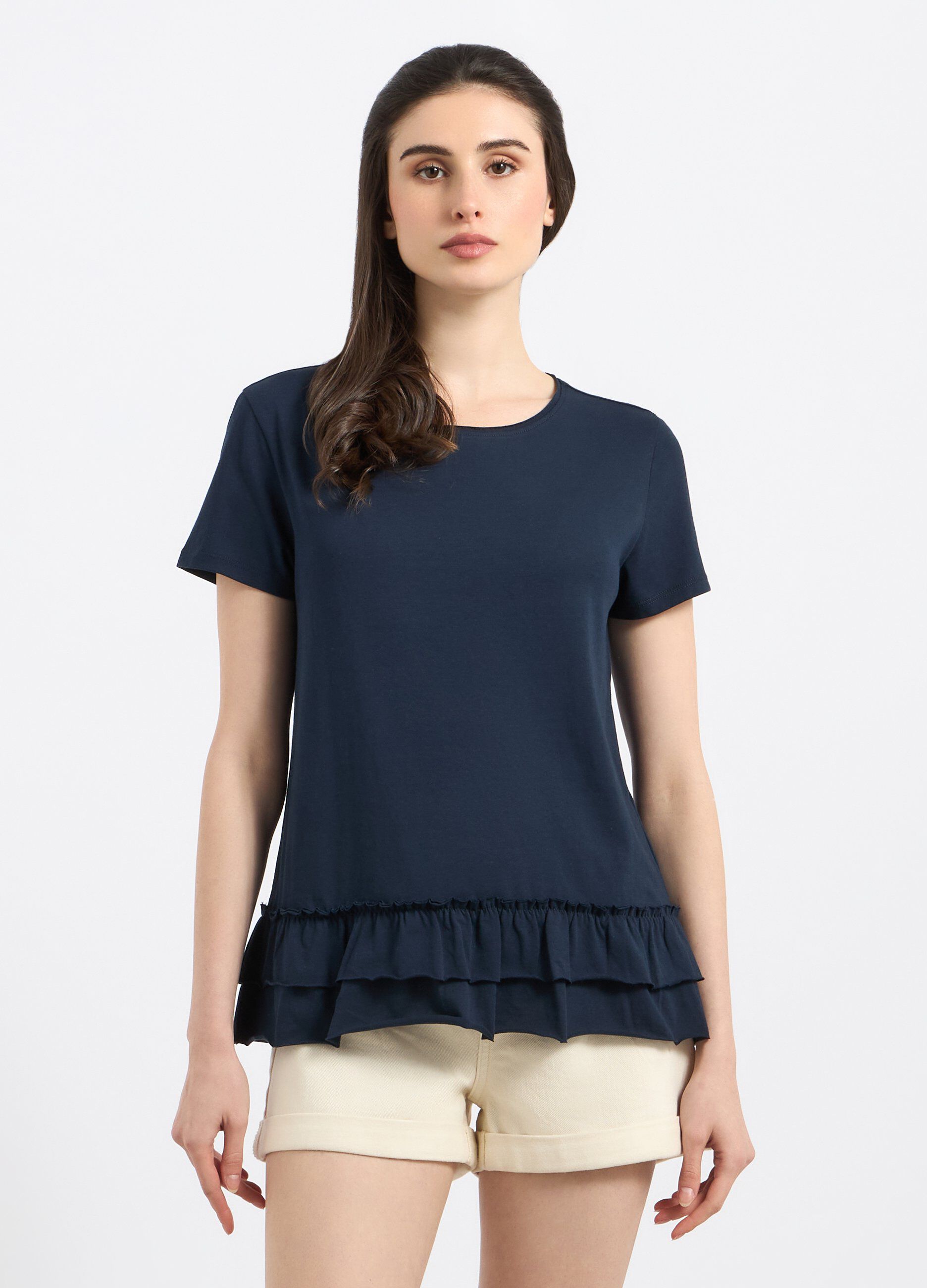 T-shirt in jersey di puro cotone donna_0