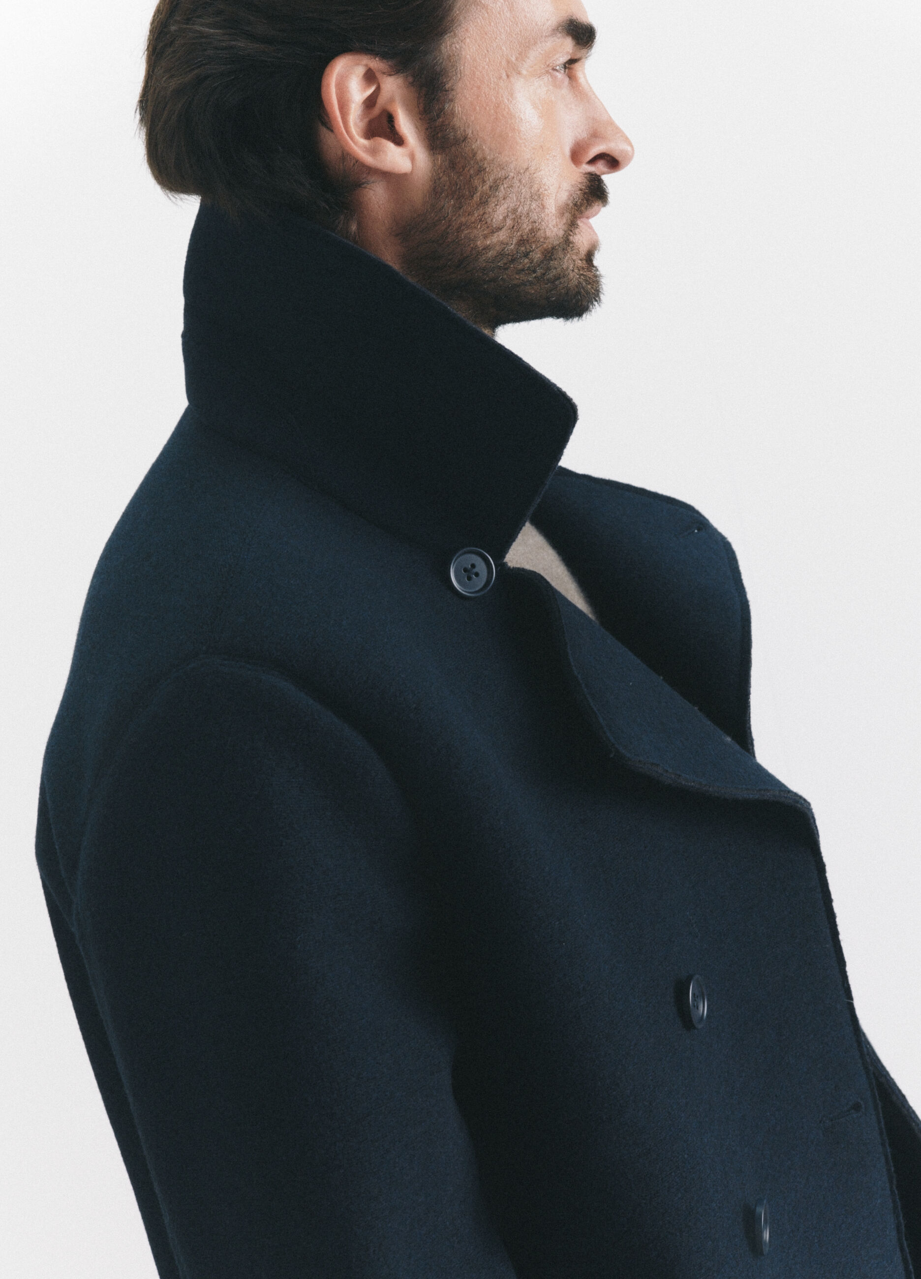 Cappotto stile caban in misto acrilico e lana uomo_3