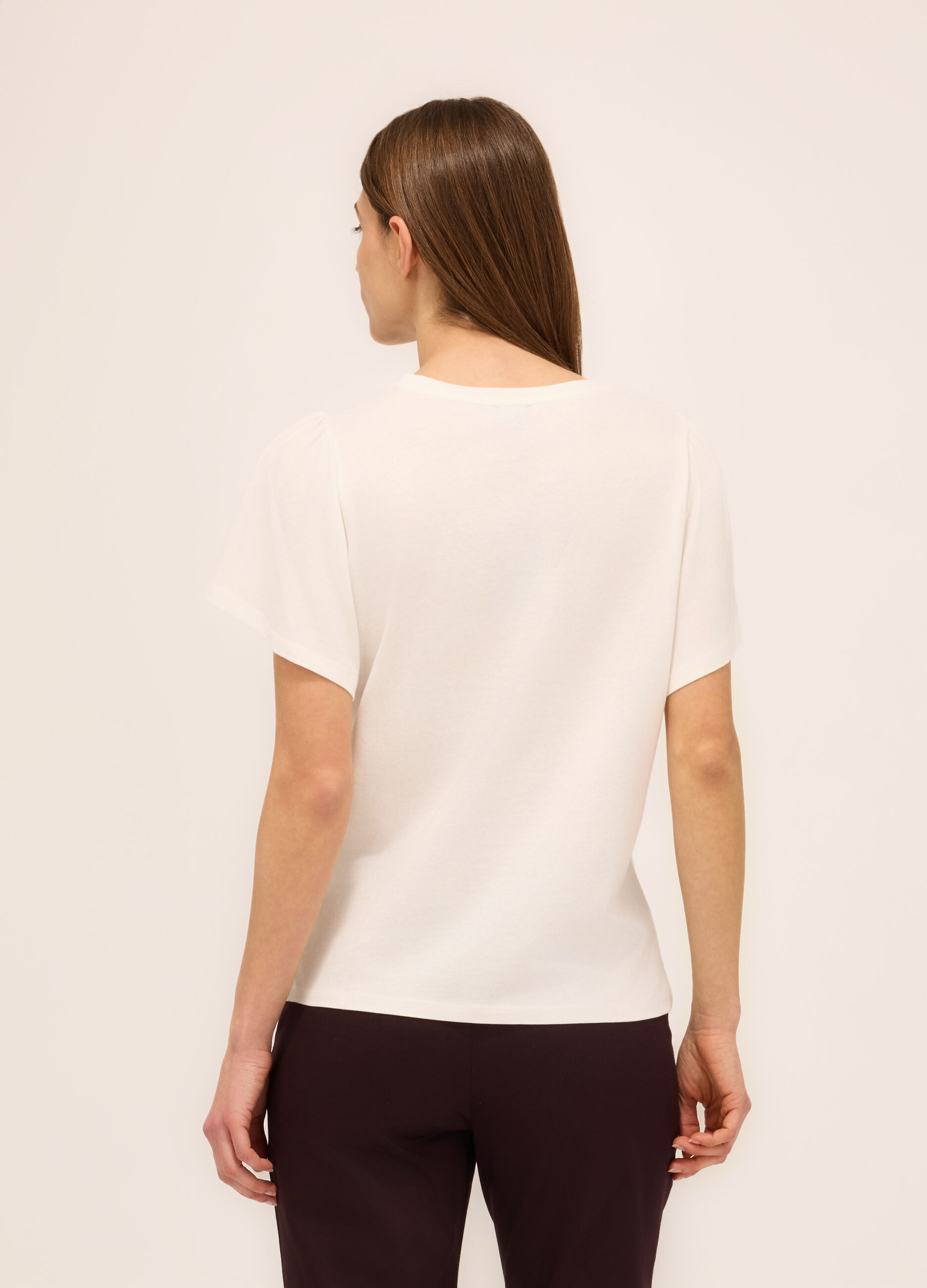 T-shirt in jersey di puro cotone donna_1