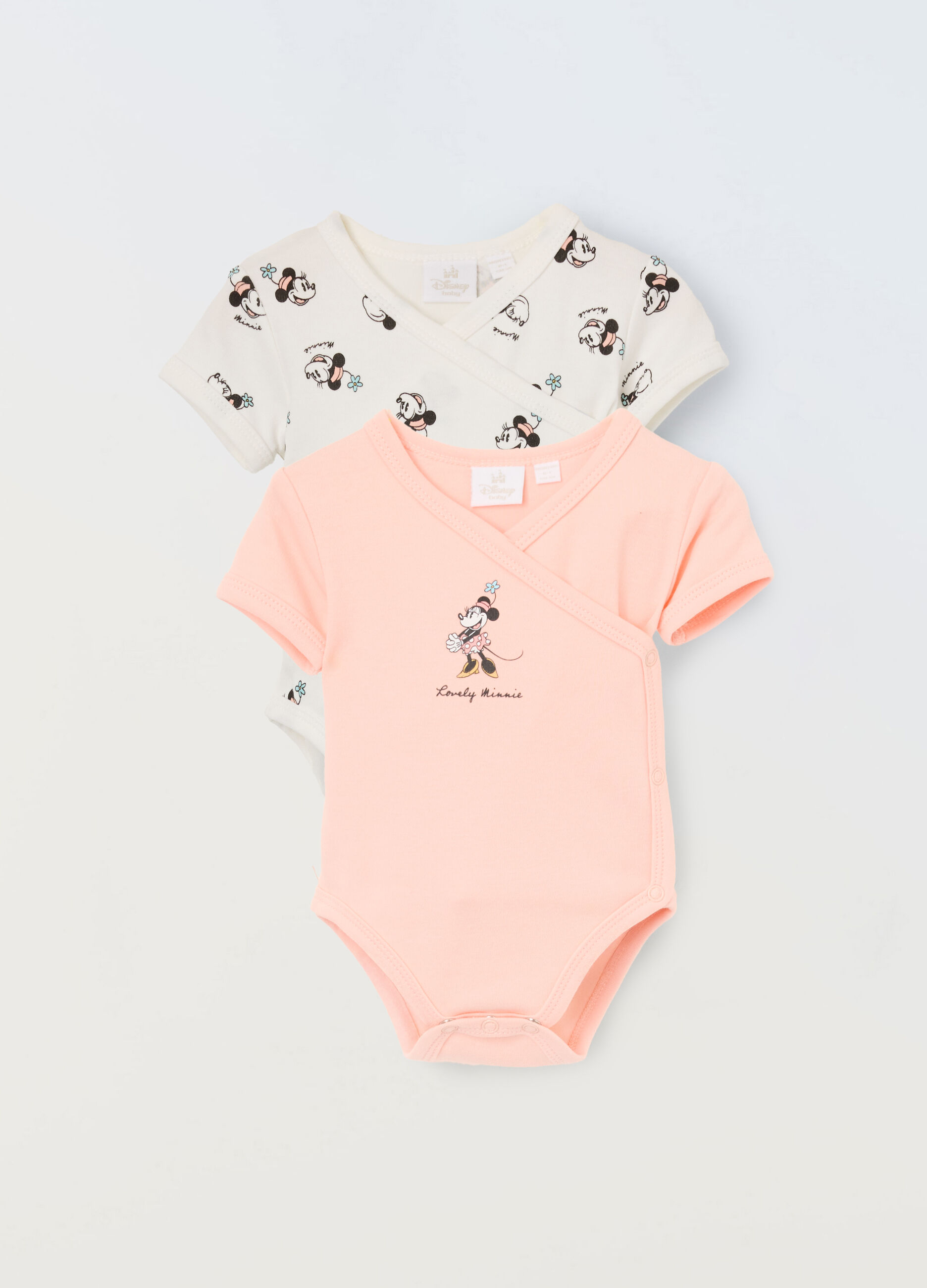 Pack 2 body in interlock di puro cotone neonata