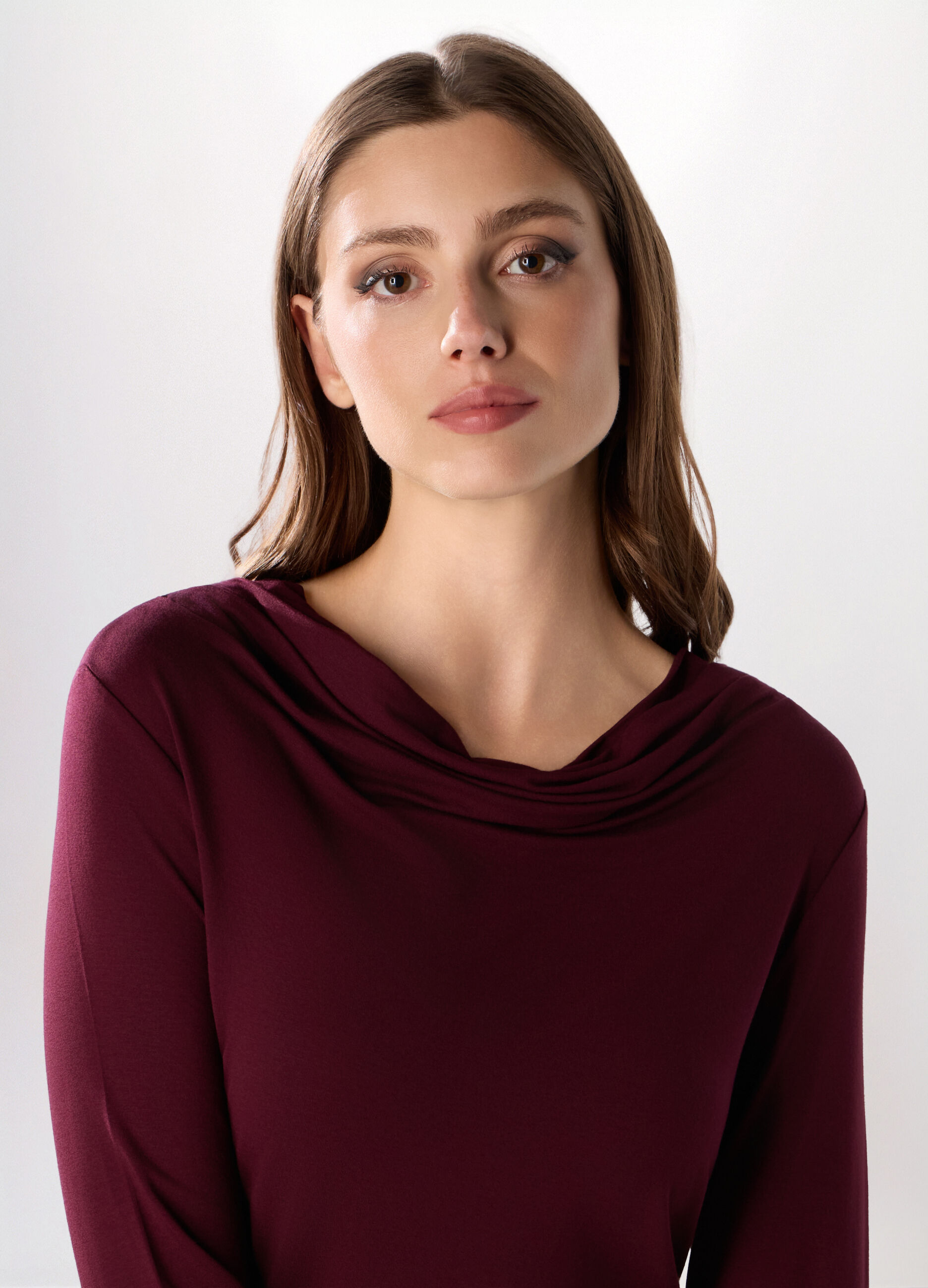 T-shirt in jersey di viscosa stretch donna _2