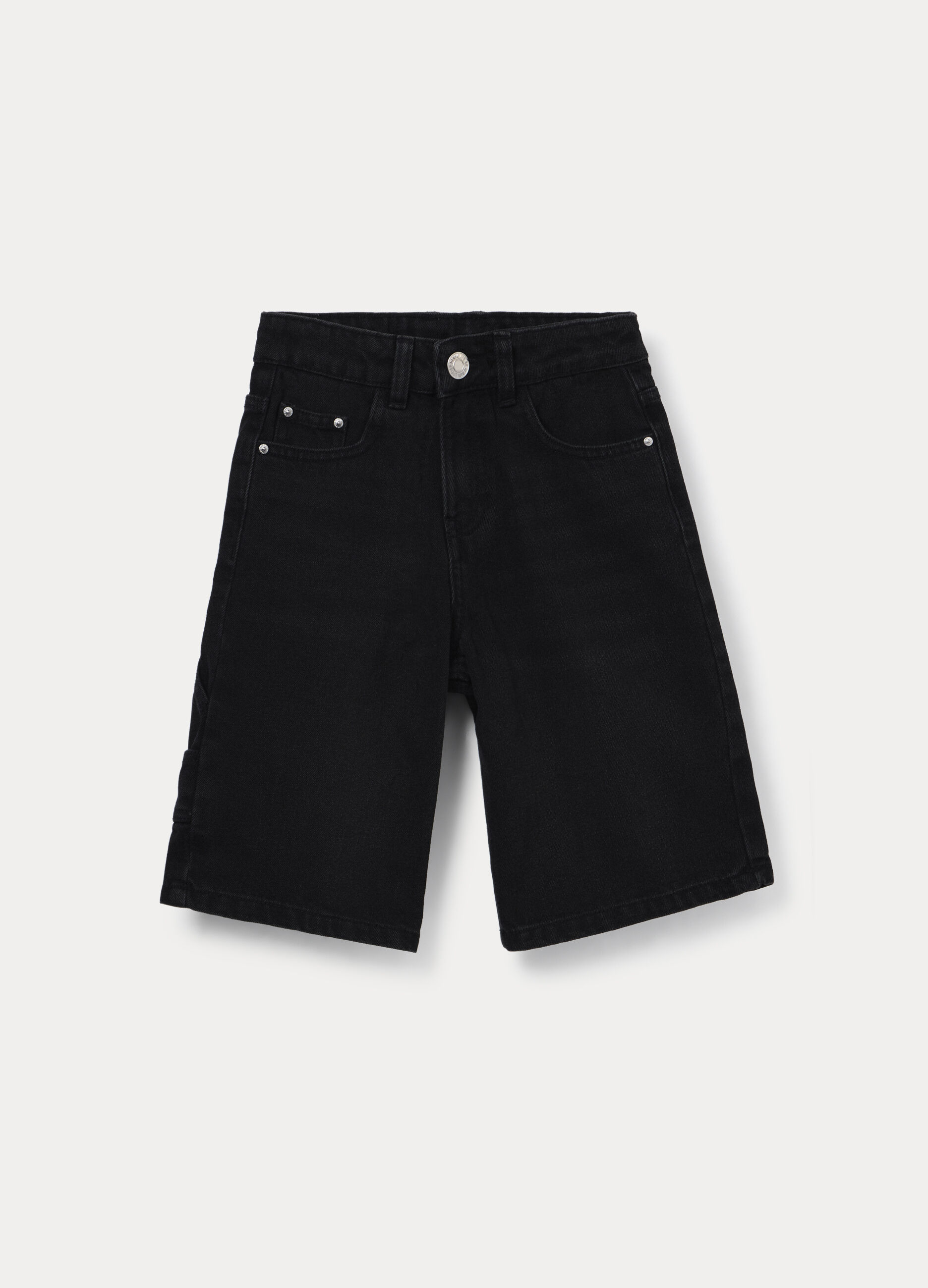 Shorts fit baggy in denim ragazza_0