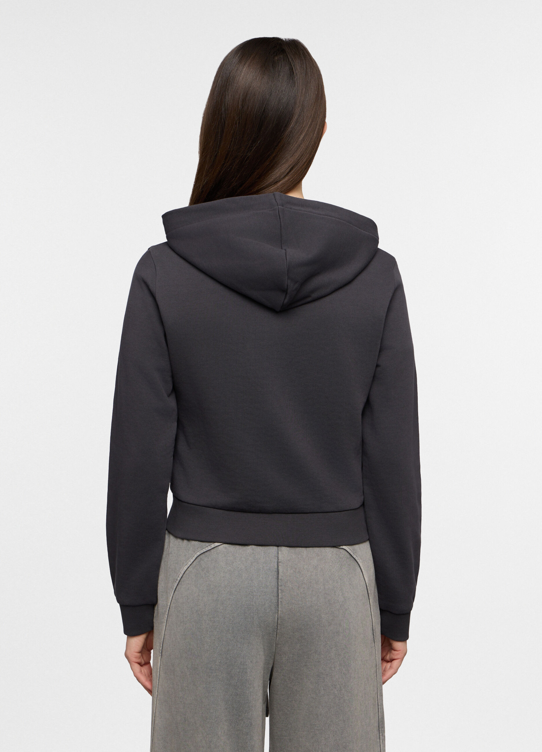 Felpa cropped fit in french terry donna_1