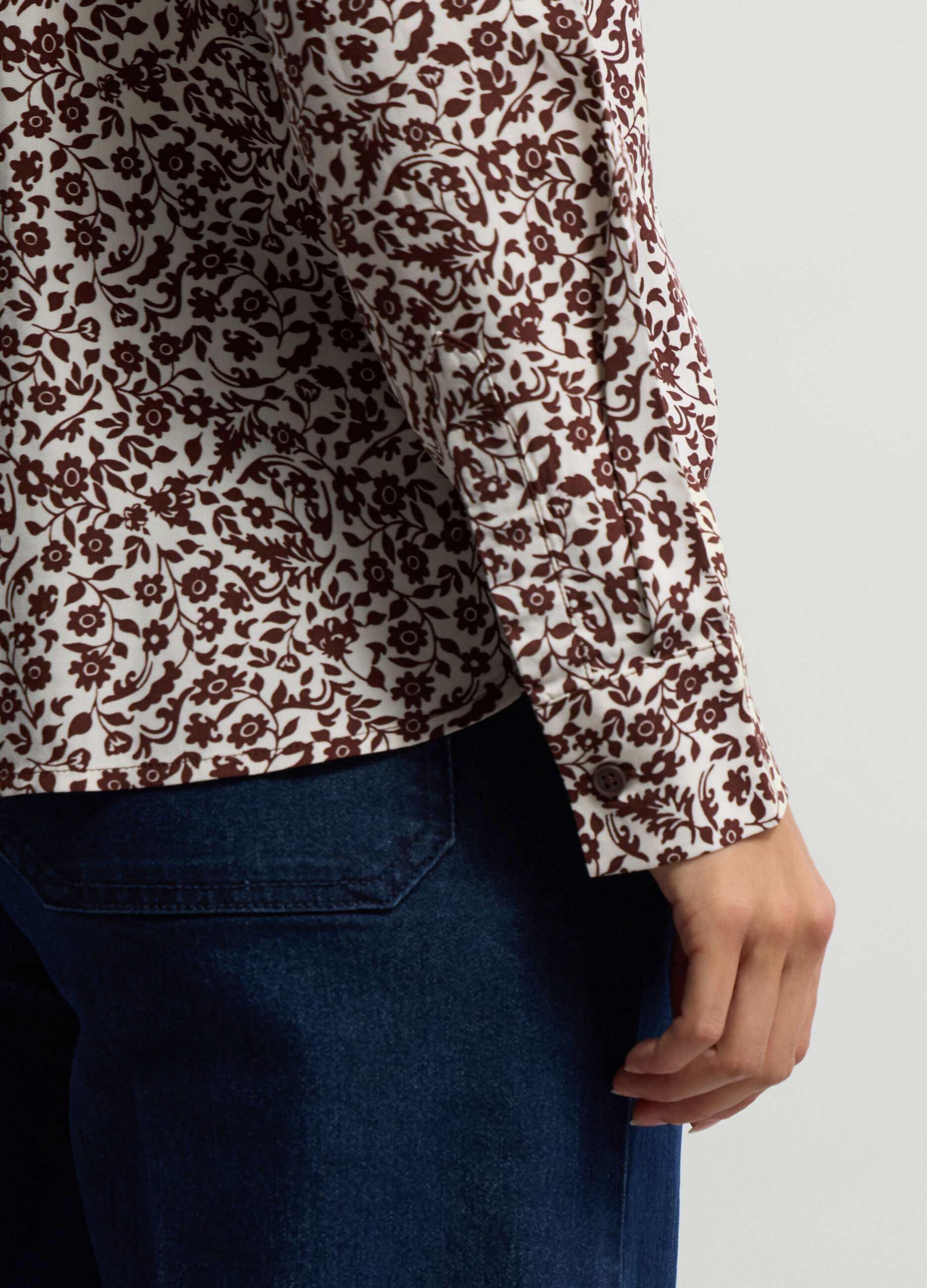 Blusa Fit Regular con scollo a V in pura viscosa donna_2