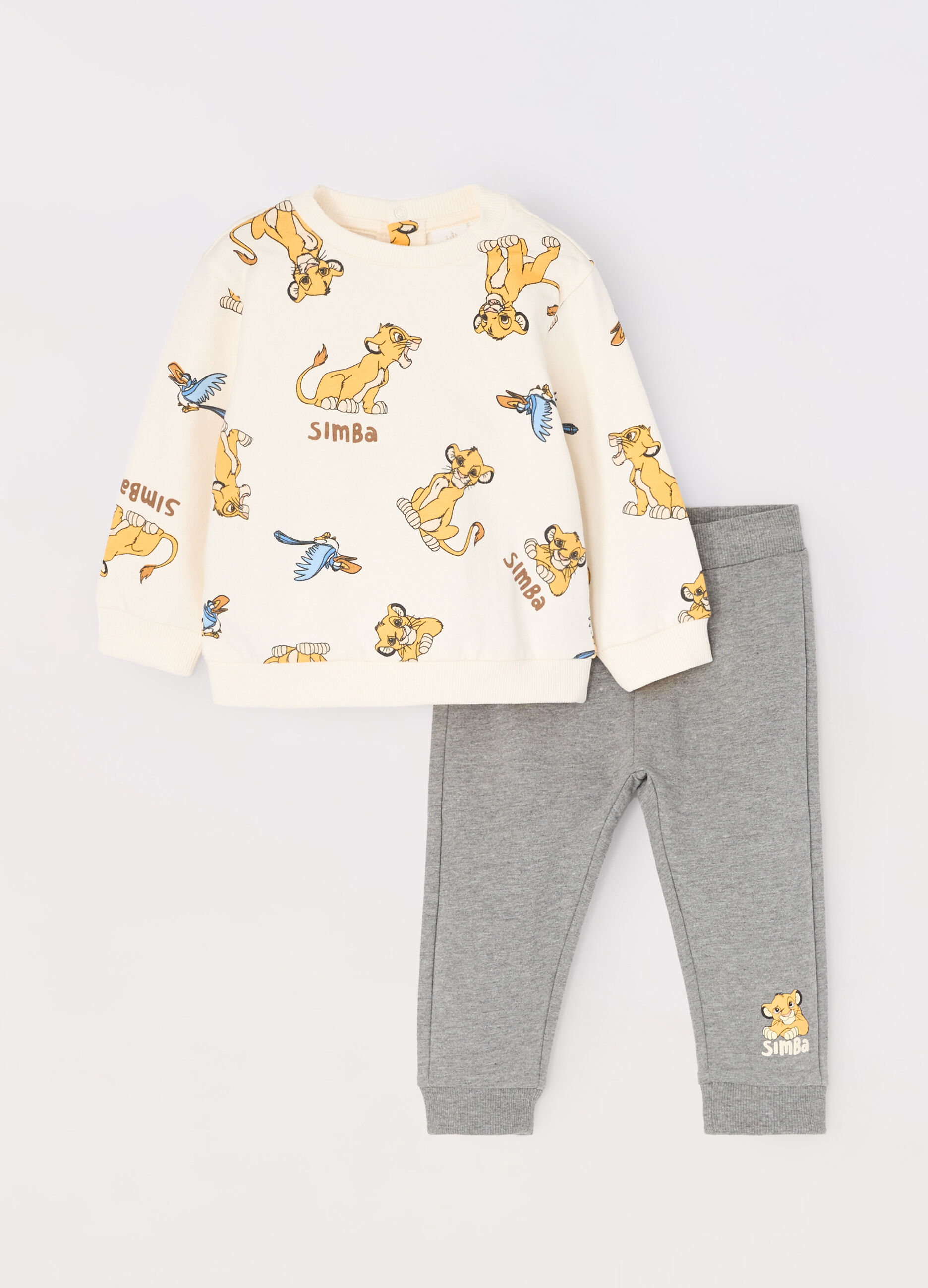 Jogging set Re Leone in felpa di cotone neonato_0