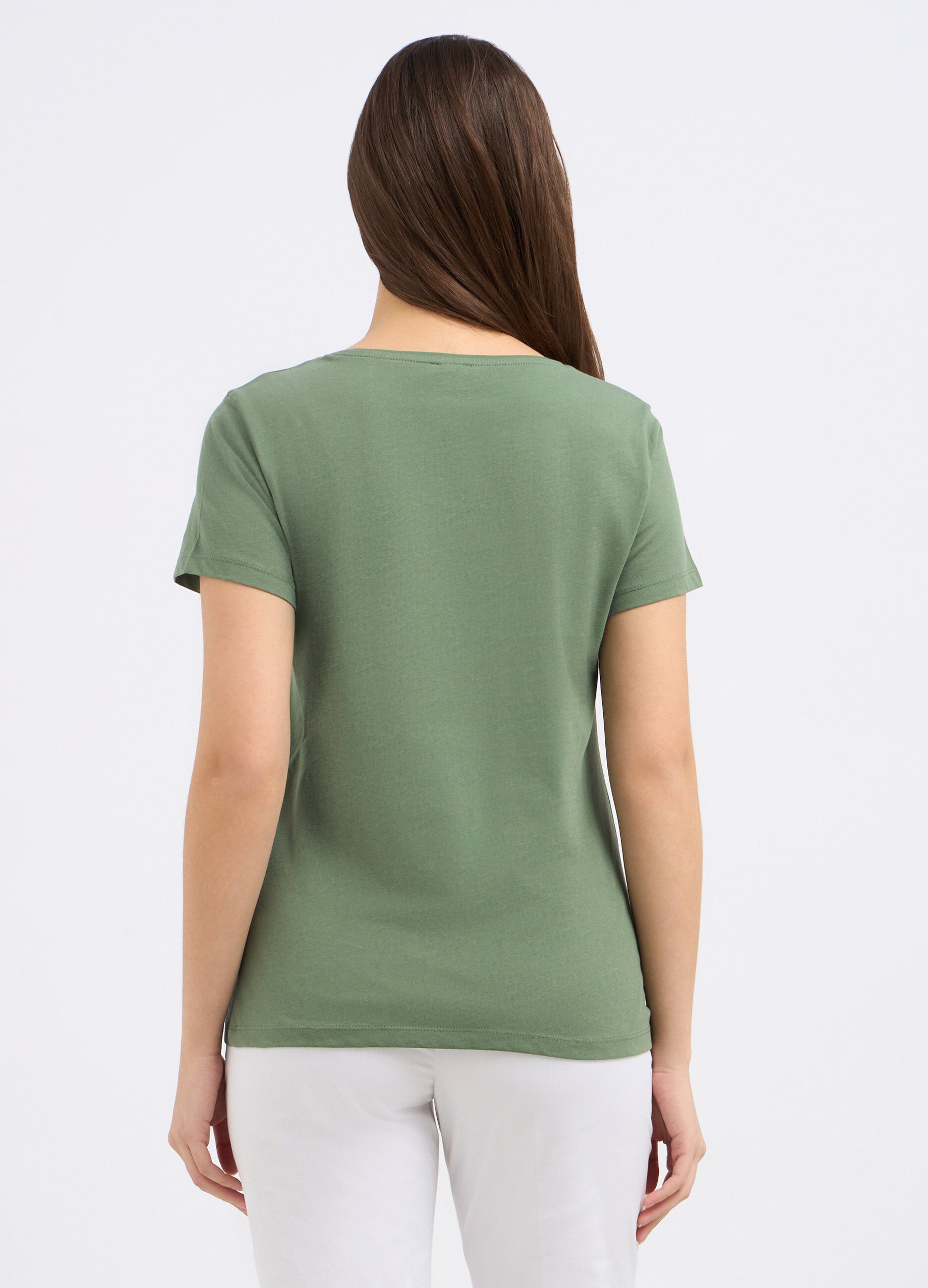 T-shirt in puro cotone tinta unita donna_1