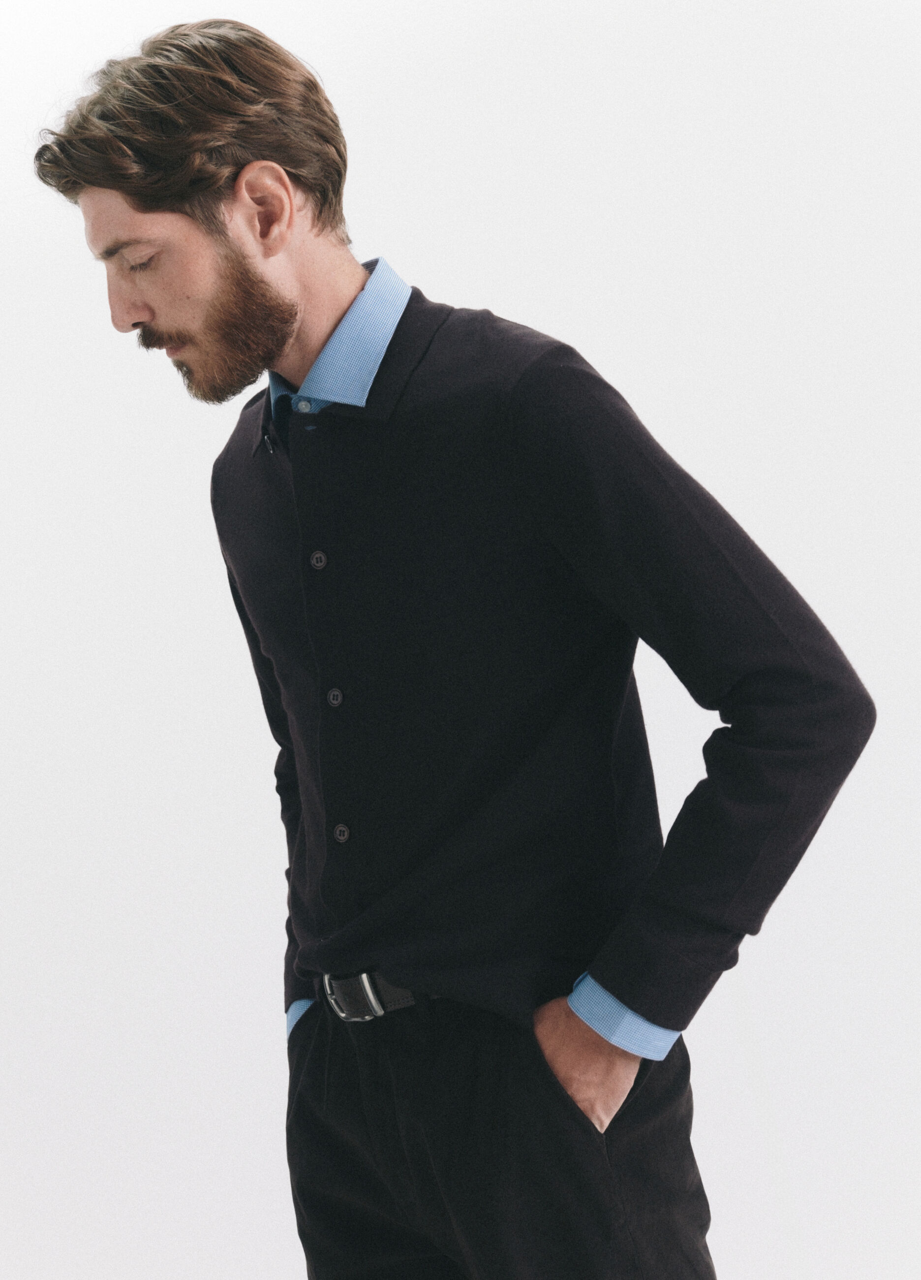 Cardigan in lana merino uomo_1
