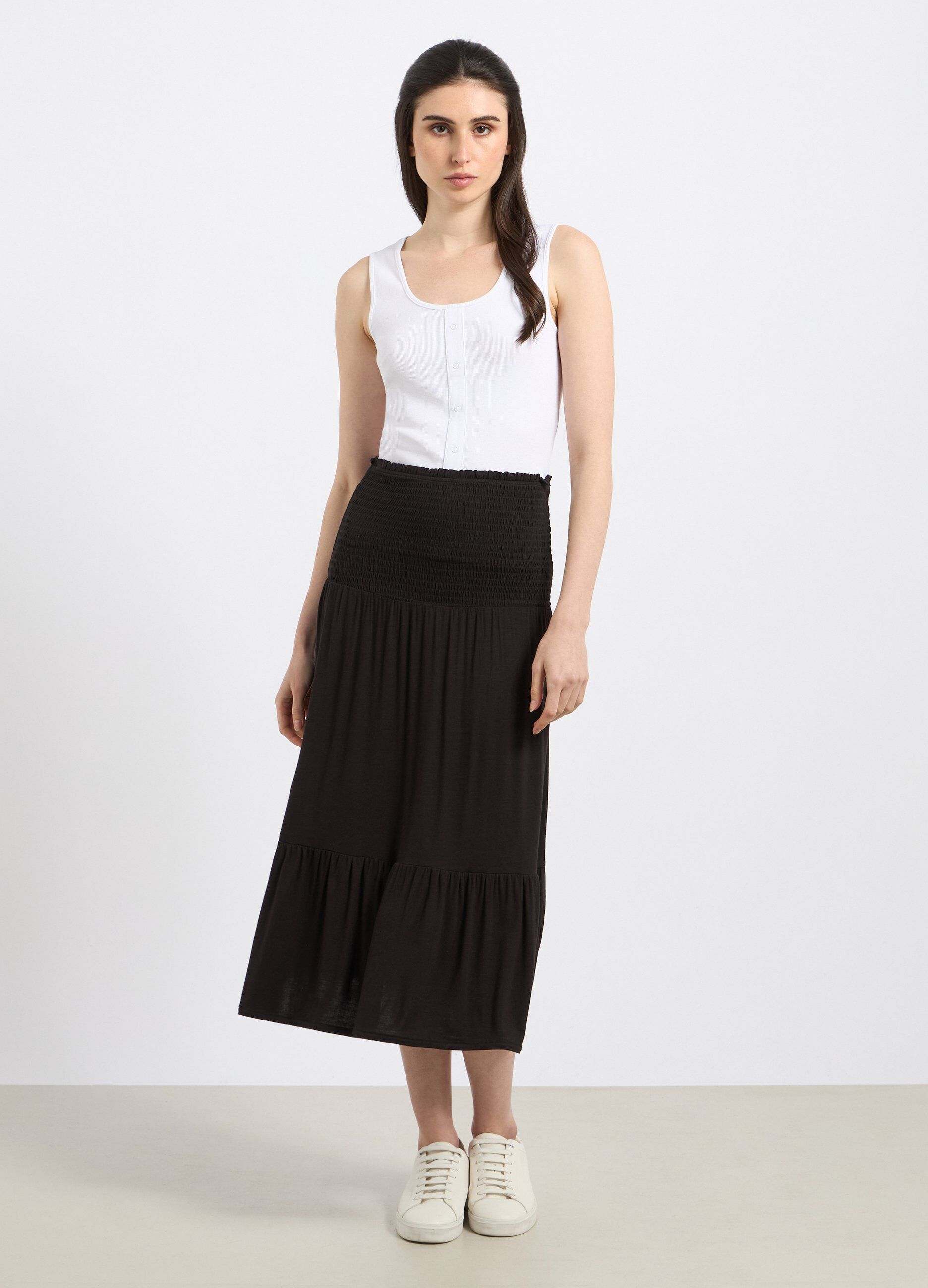 Gonna lunga in viscosa stretch donna_0