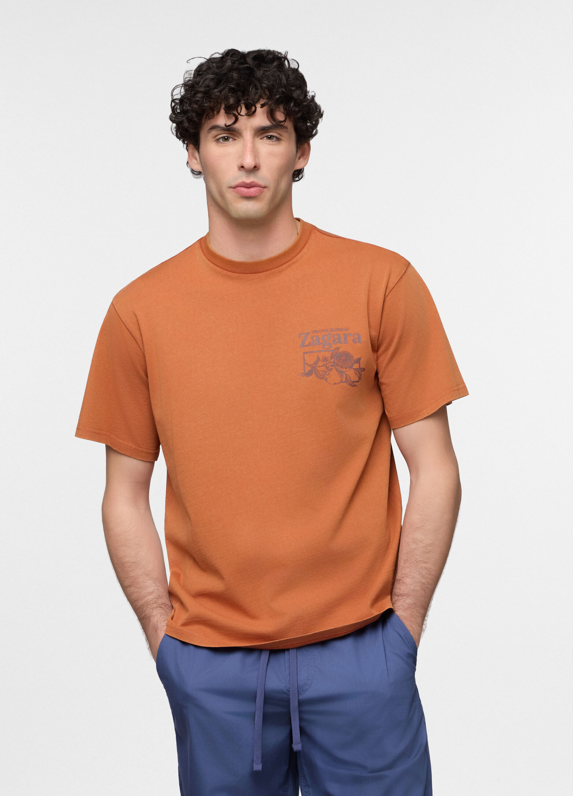 T-shirt loose fit stampa botanica uomo_0