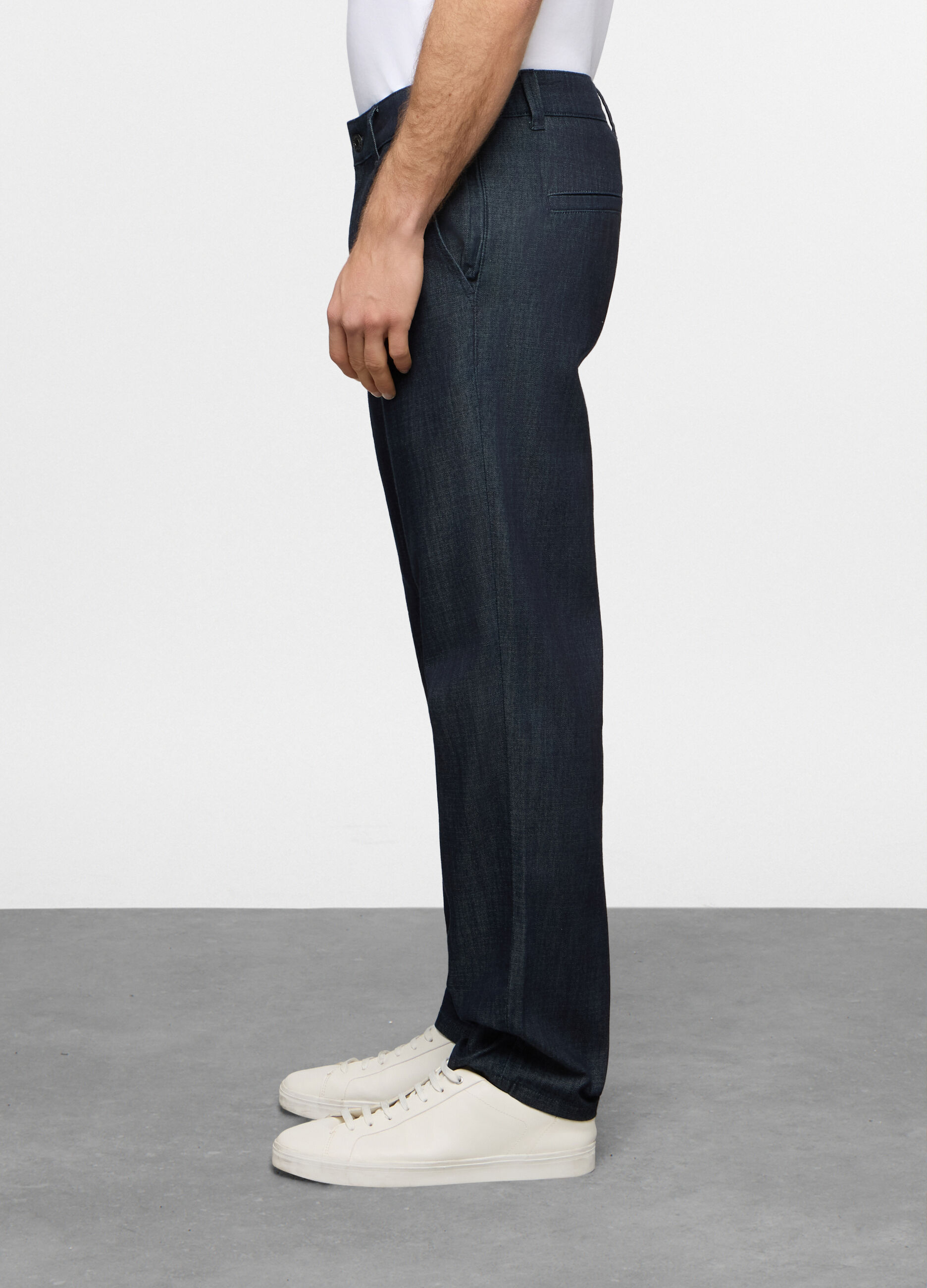 Jeans slim fit in denim di cotone e viscosa uomo_1