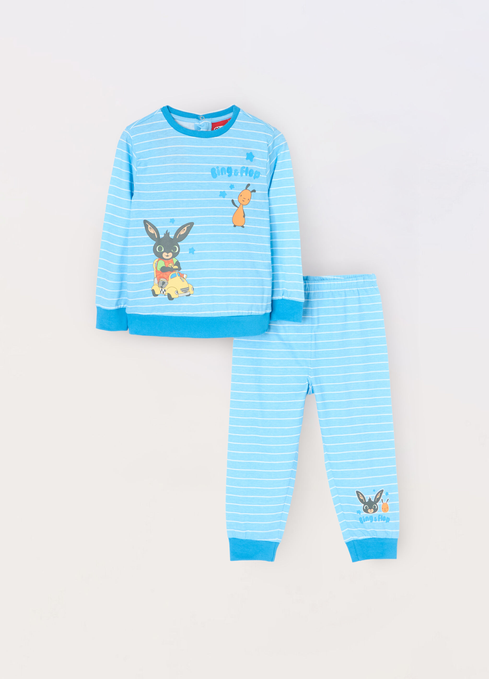 Set pigiama lungo in jersey di puro cotone neonato_0
