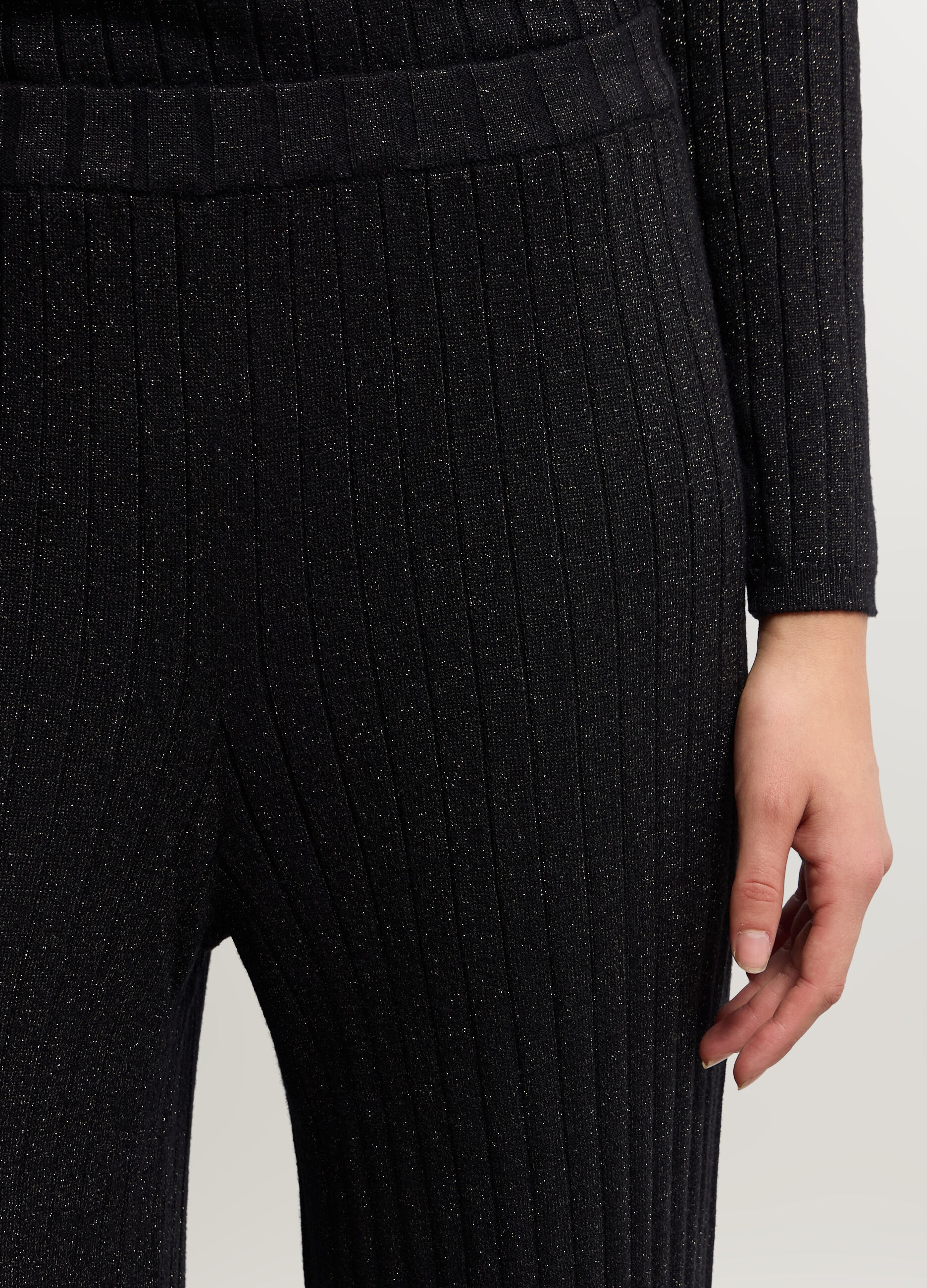 Pantaloni Wide Leg in costina misto viscosa donna_3