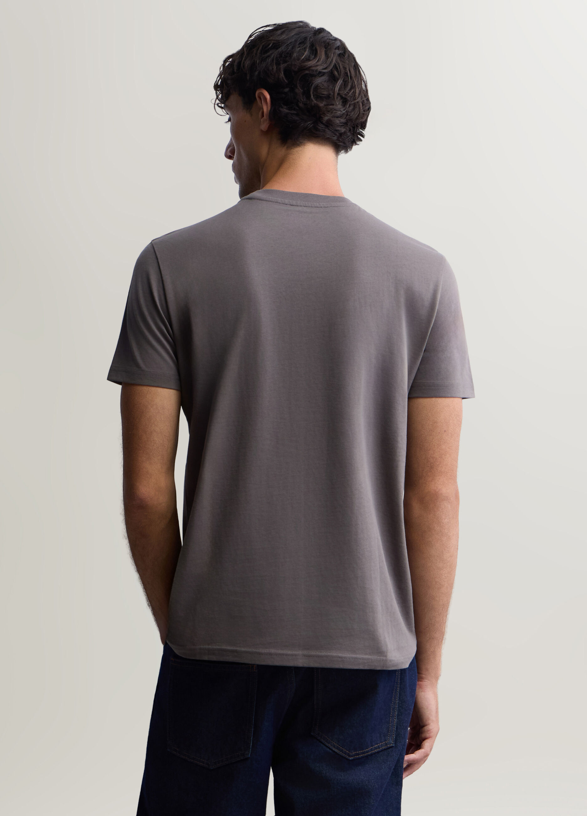 T-shirt girocollo in interlock con stampa uomo_1