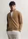 Felpa lupetto con zip in misto cotone uomo_0