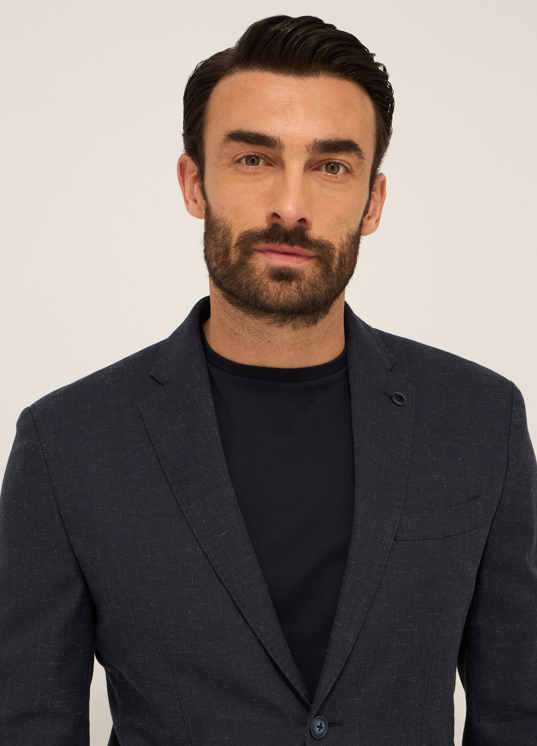 Blazer in cotone e lino fiammato uomo_2