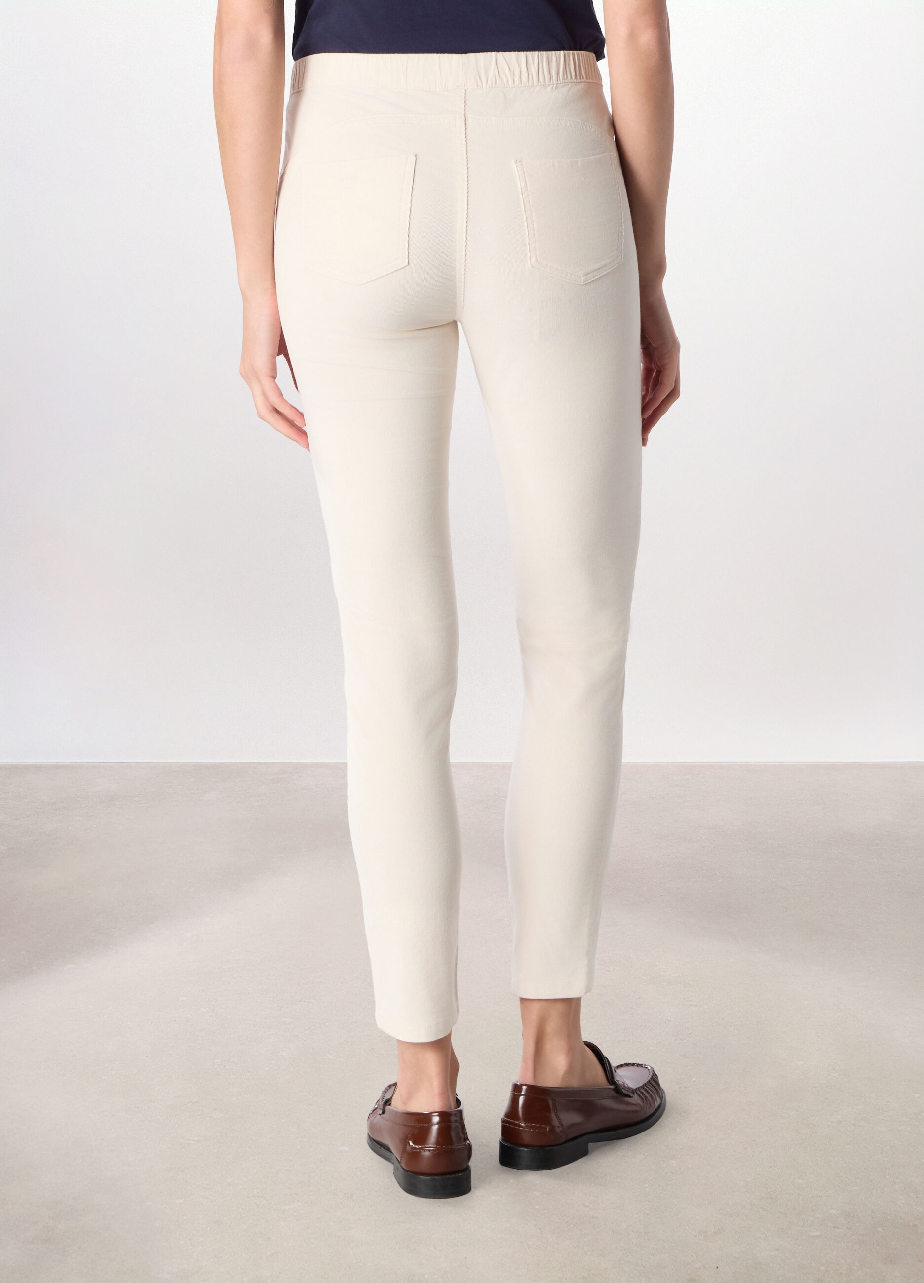 Treggings in velluto a coste di cotone stretch donna_1