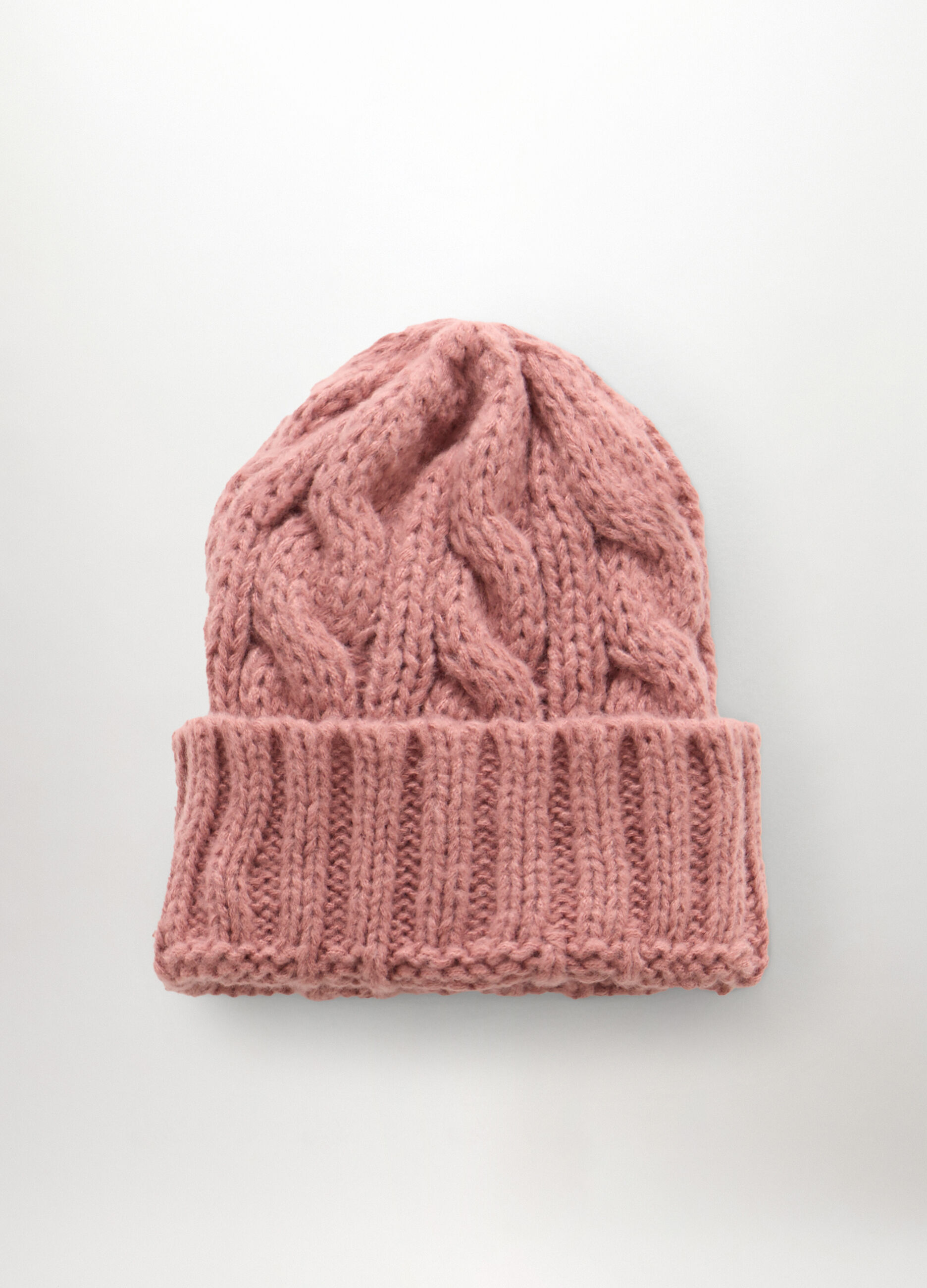 Berretto tricot a treccia donna_1