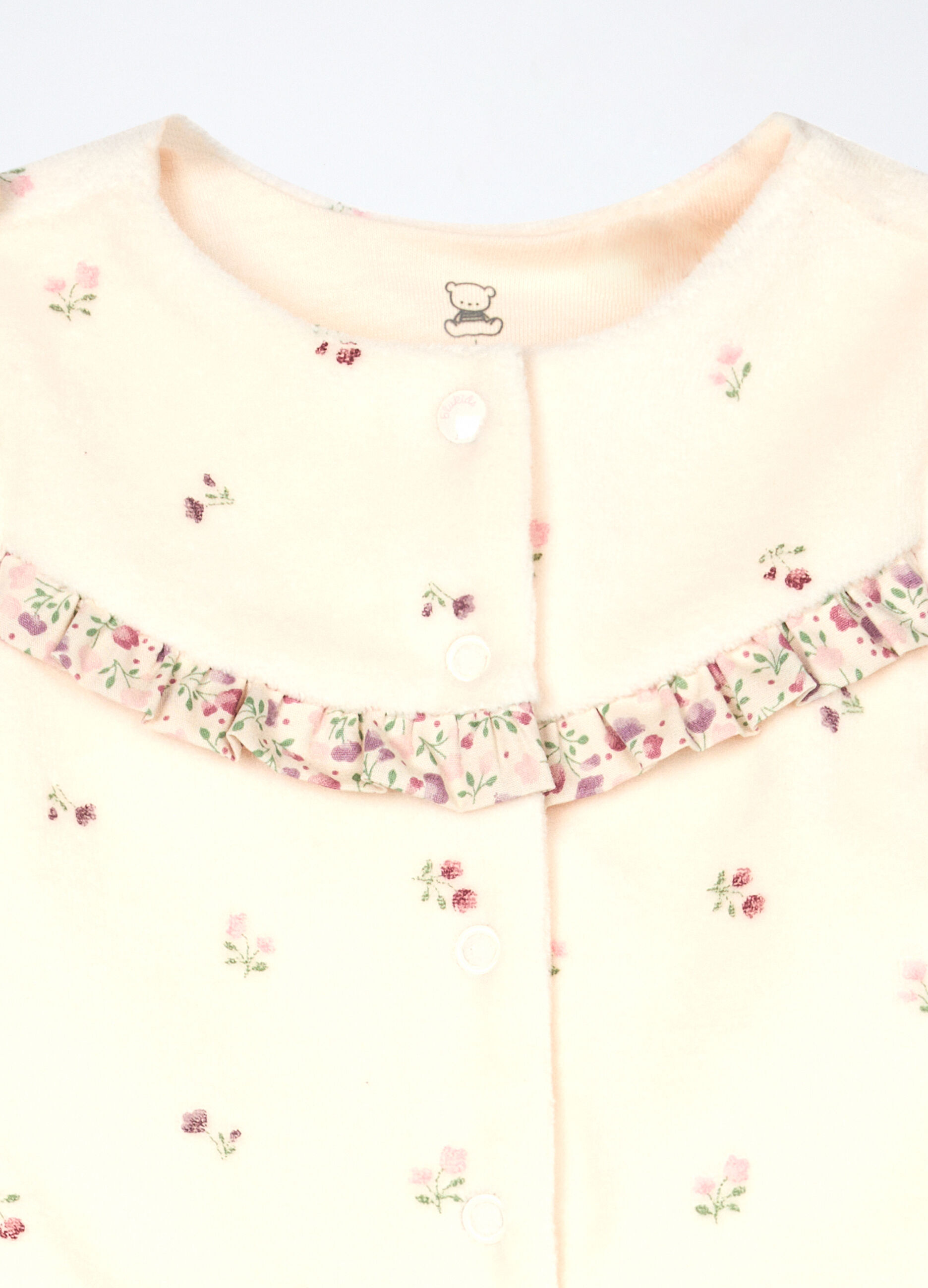 Set in puro cotone velour neonata_2