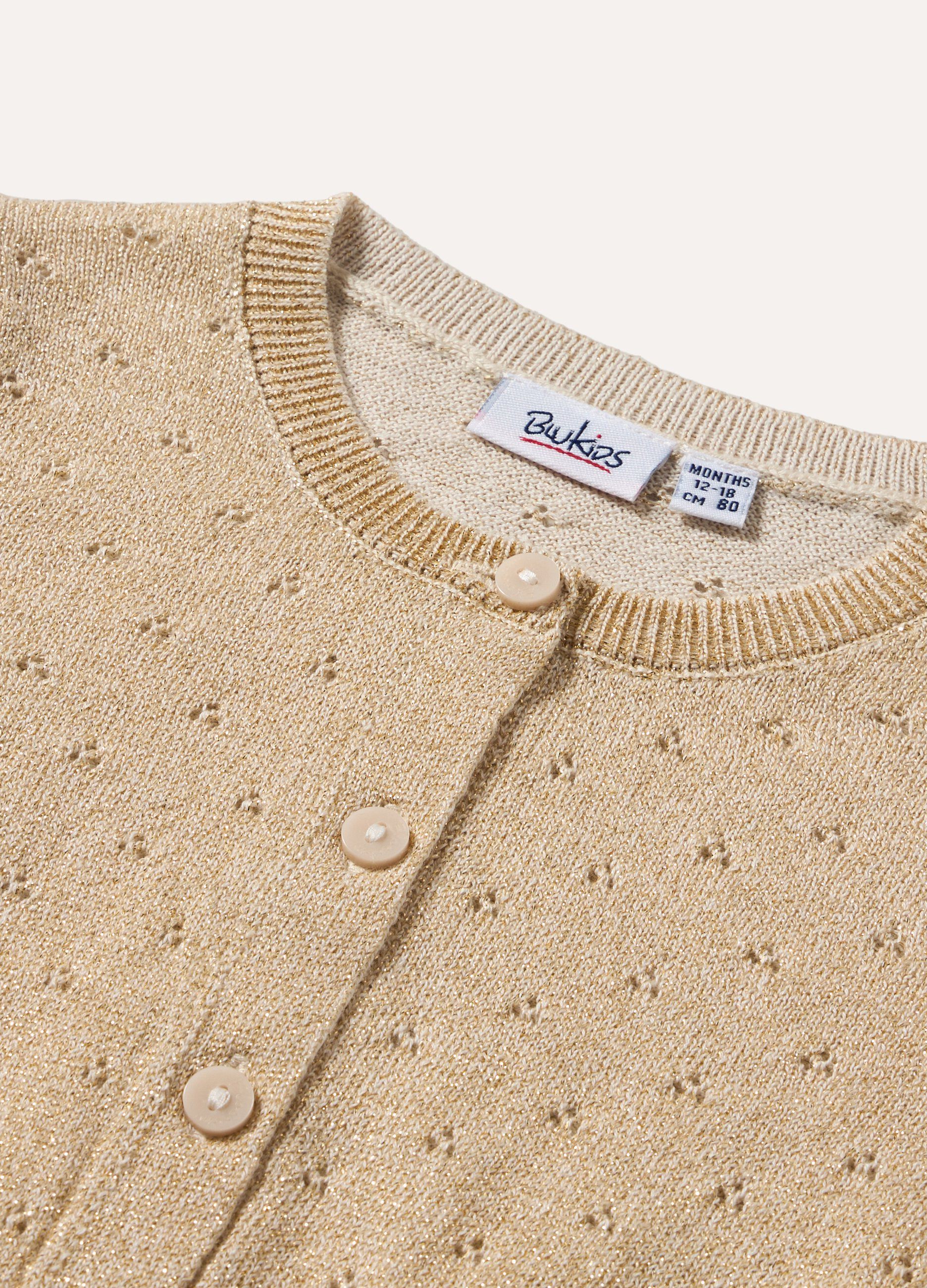 Cardigan in cotone pointelle neonata_1