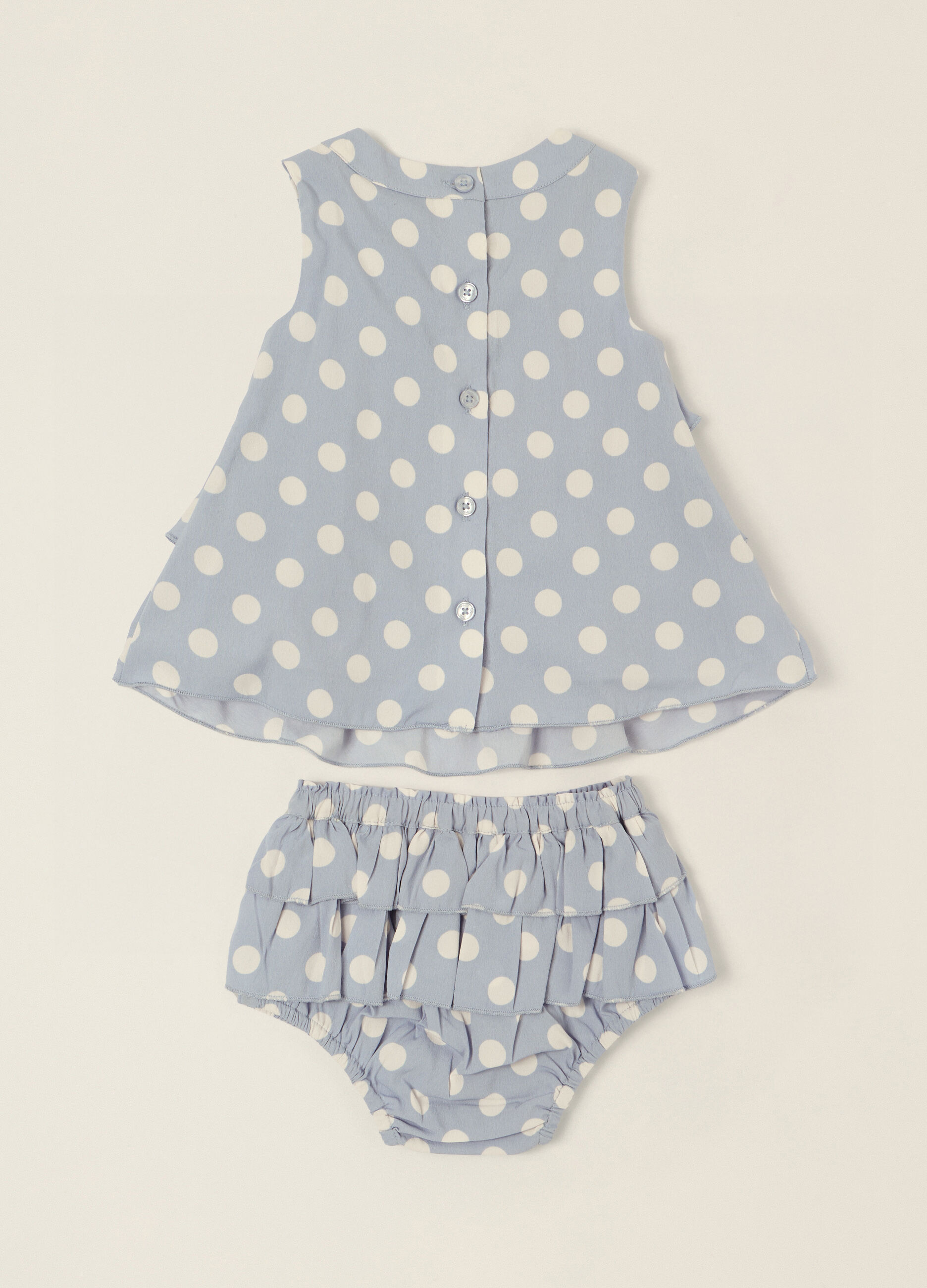 Abito azzurro a pois per neonata_1