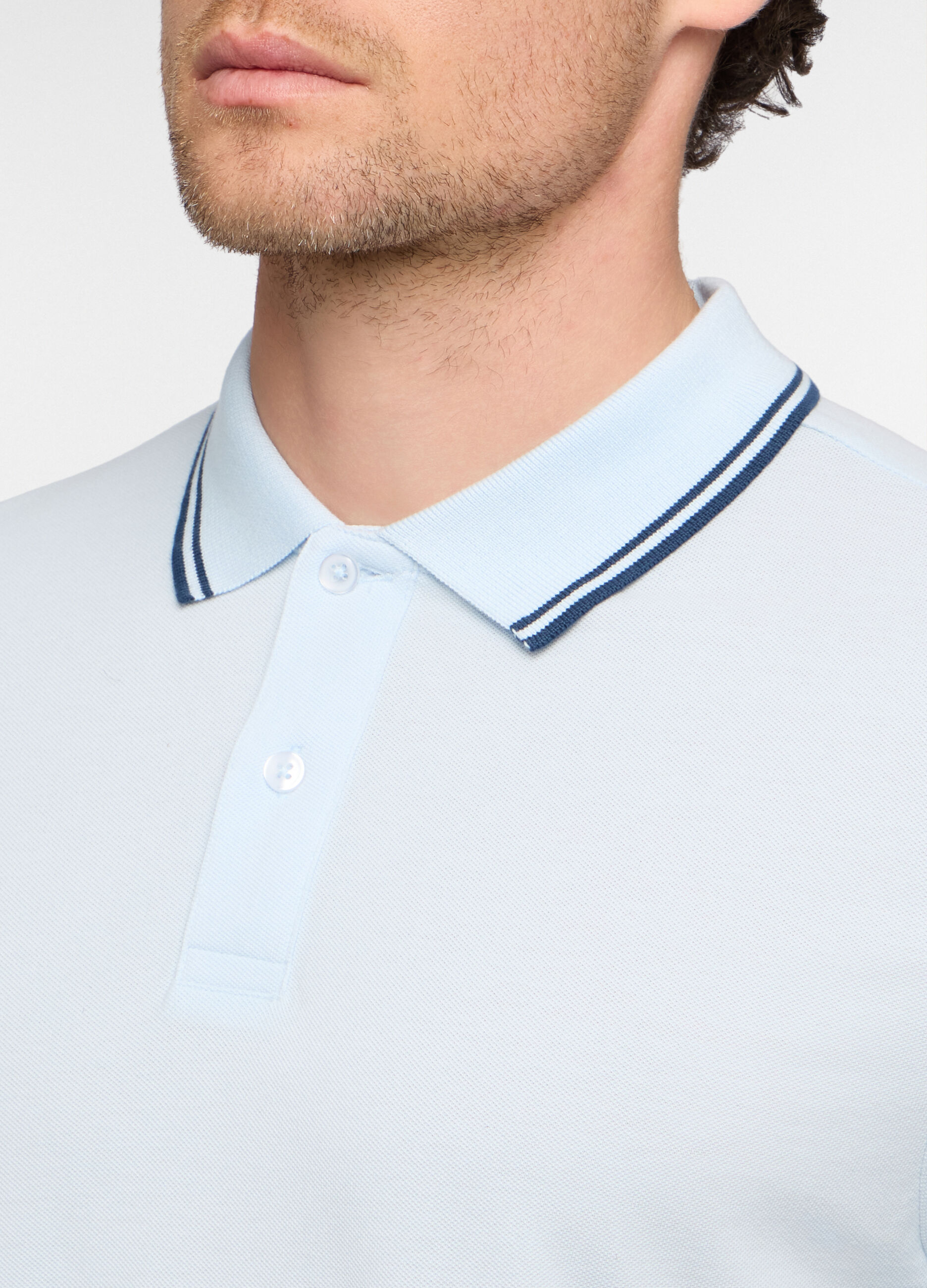 Polo a maniche corte con profilo a contrasto uomo_2