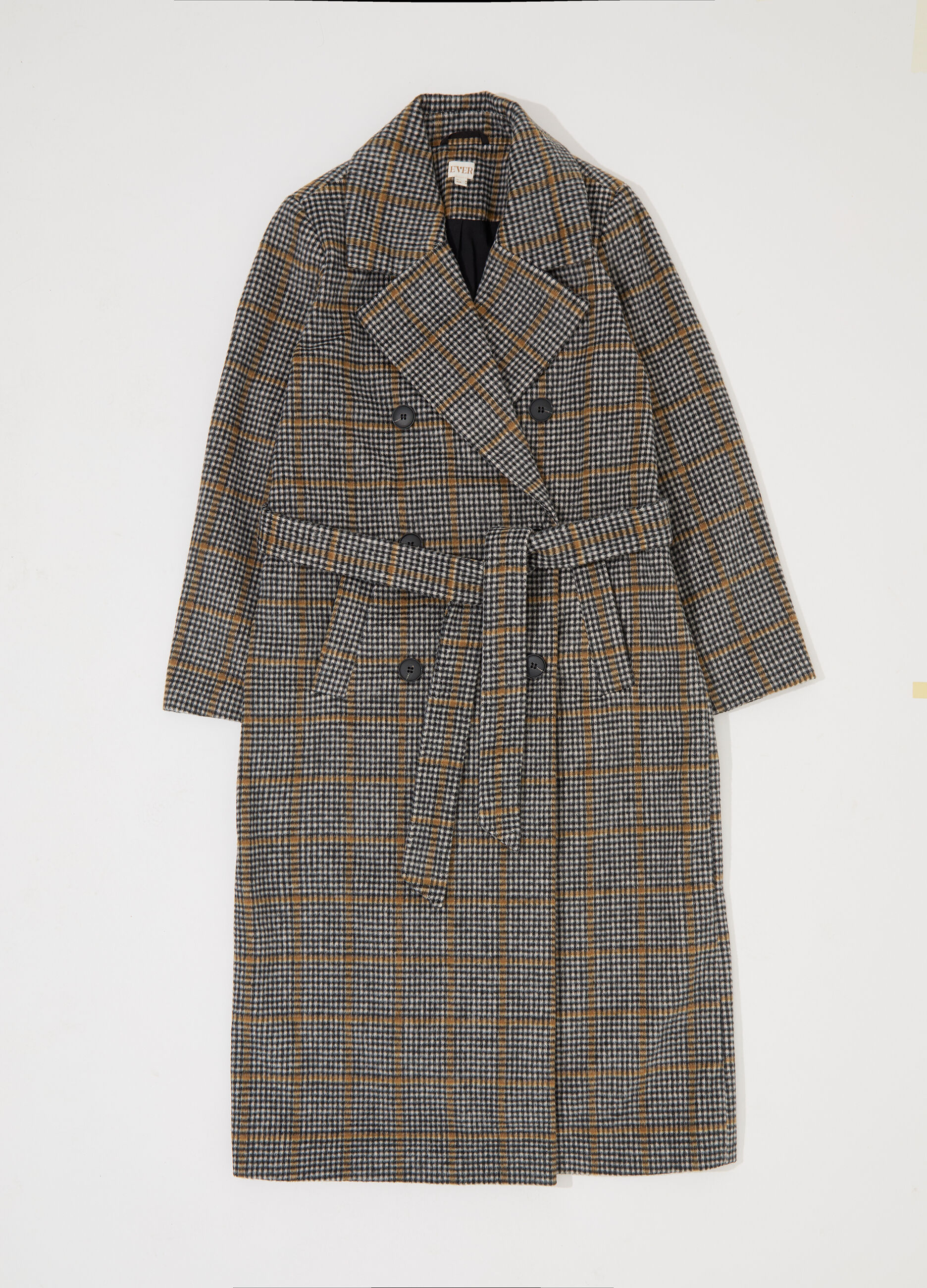 Cappotto lungo doppiopetto in misto lana donna_4