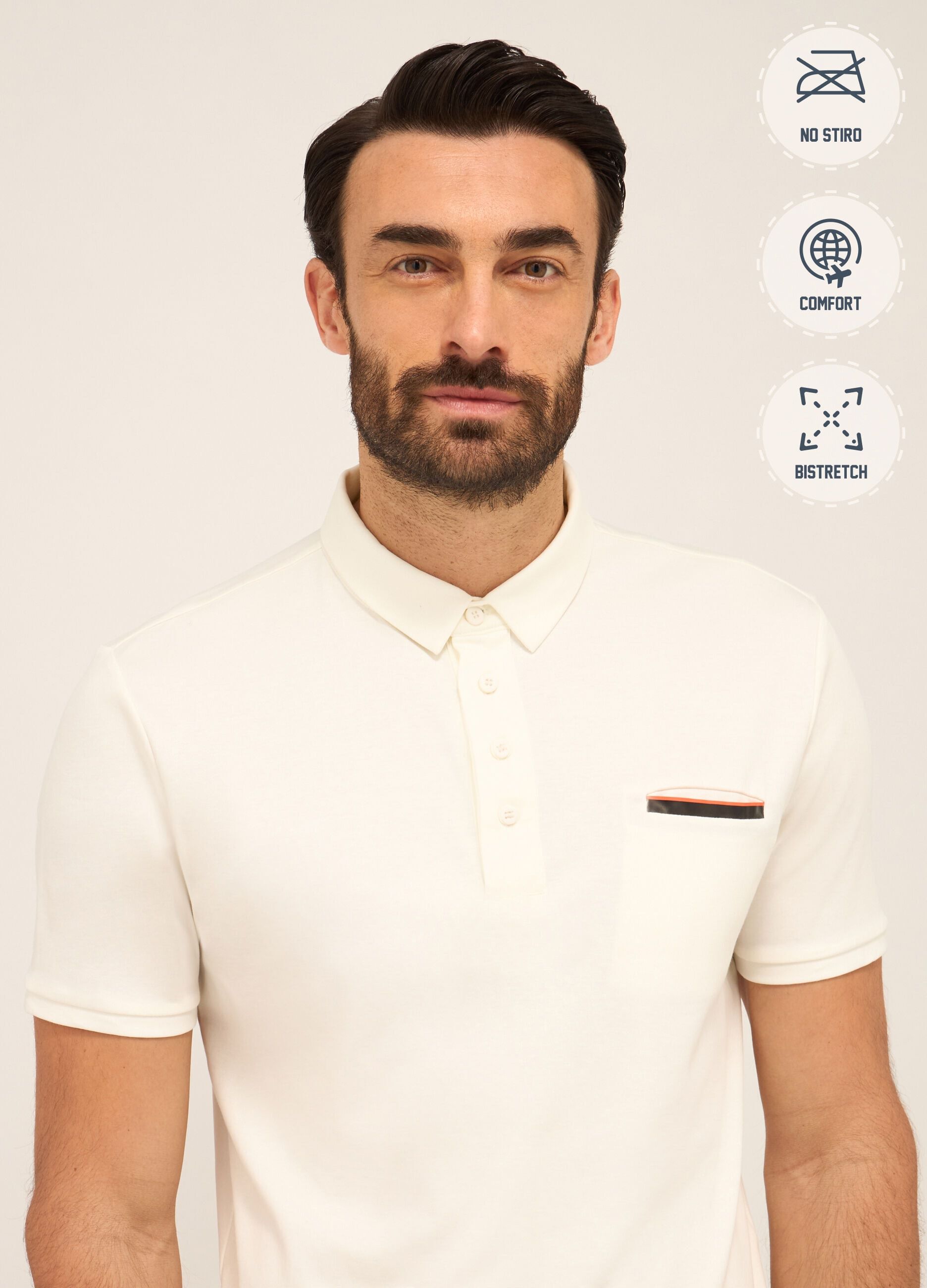 Polo a maniche corte in puro cotone uomo_1