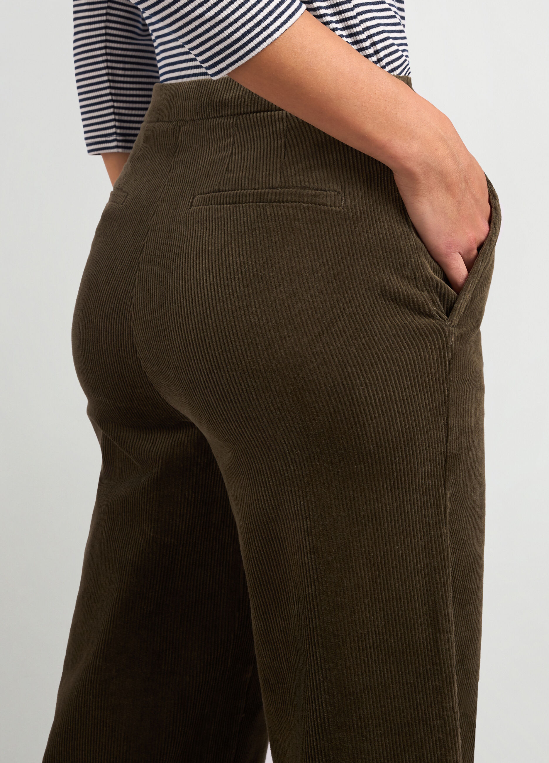 Pantaloni flare fit in velluto a costine donna_2