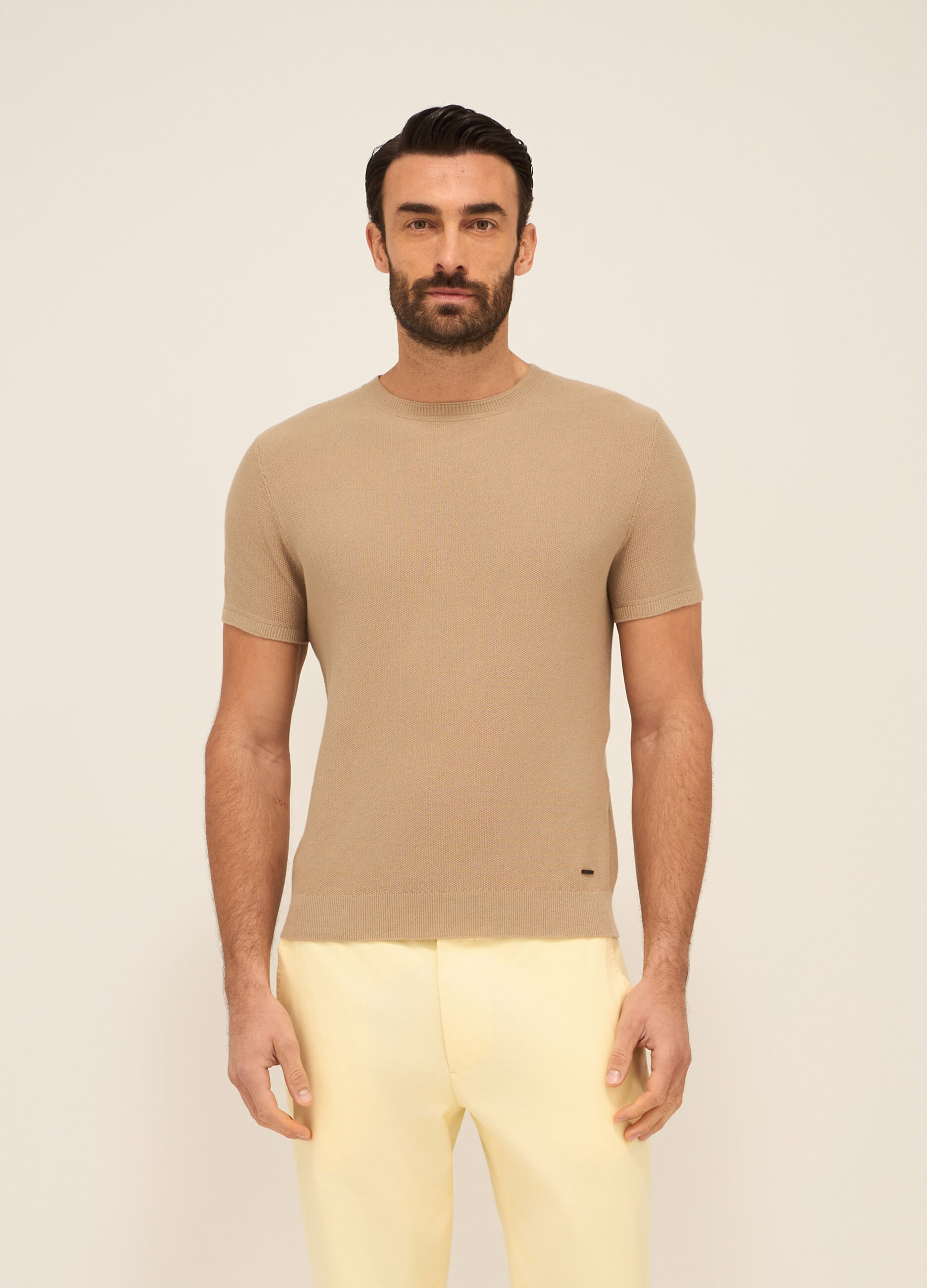 T-shirt in maglia di cotone piquet uomo_0
