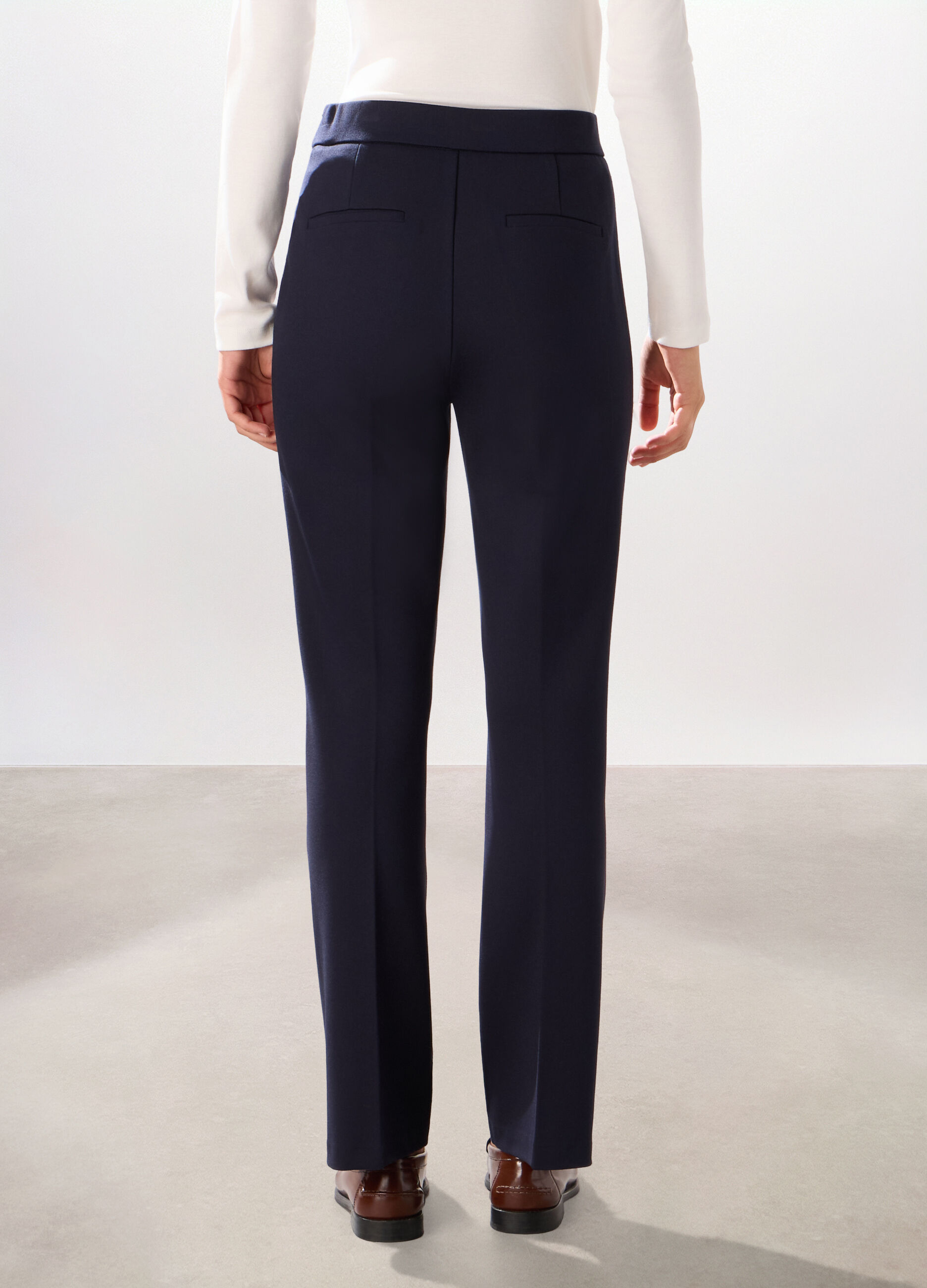 Pantaloni in punto Milano misto viscosa donna_1