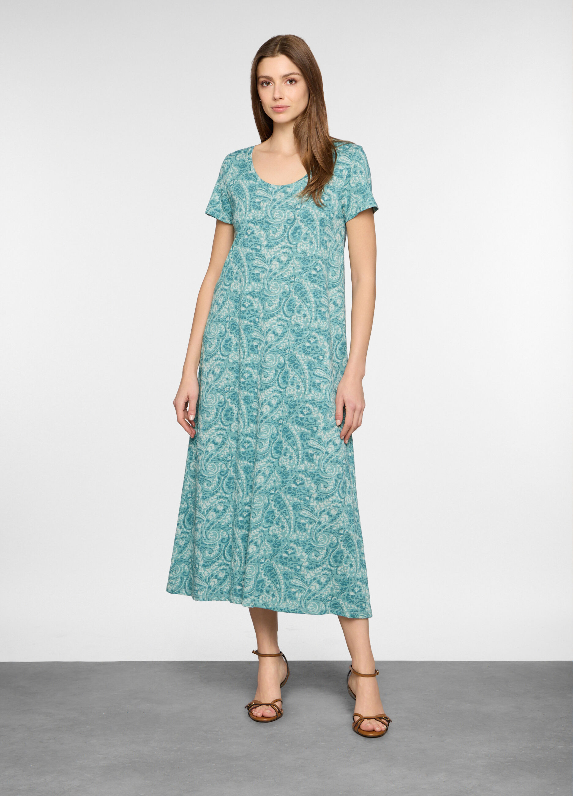 Abito lungo in jersey di puro cotone donna_0