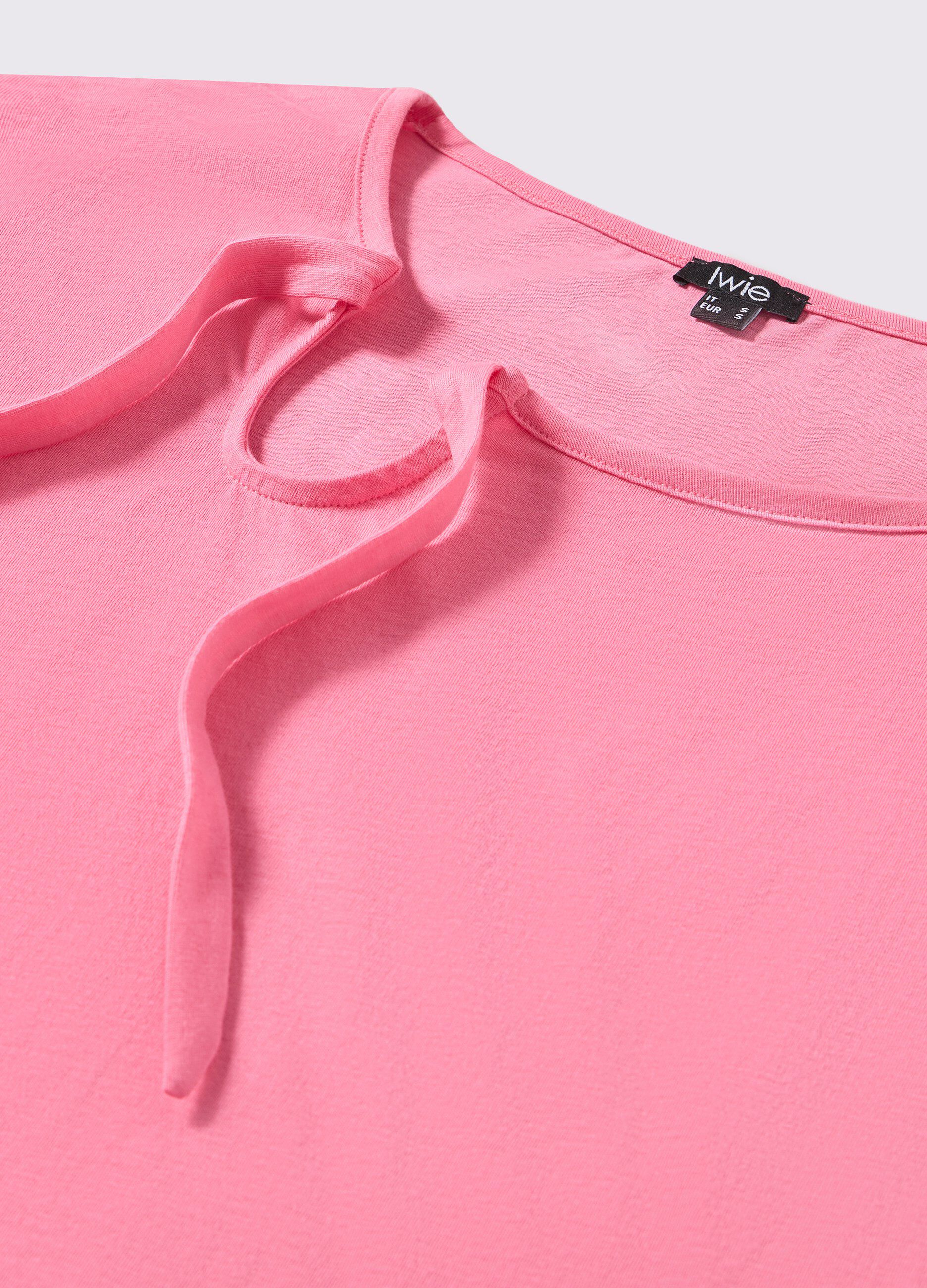 T-shirt in puro cotone con cut out donna_1