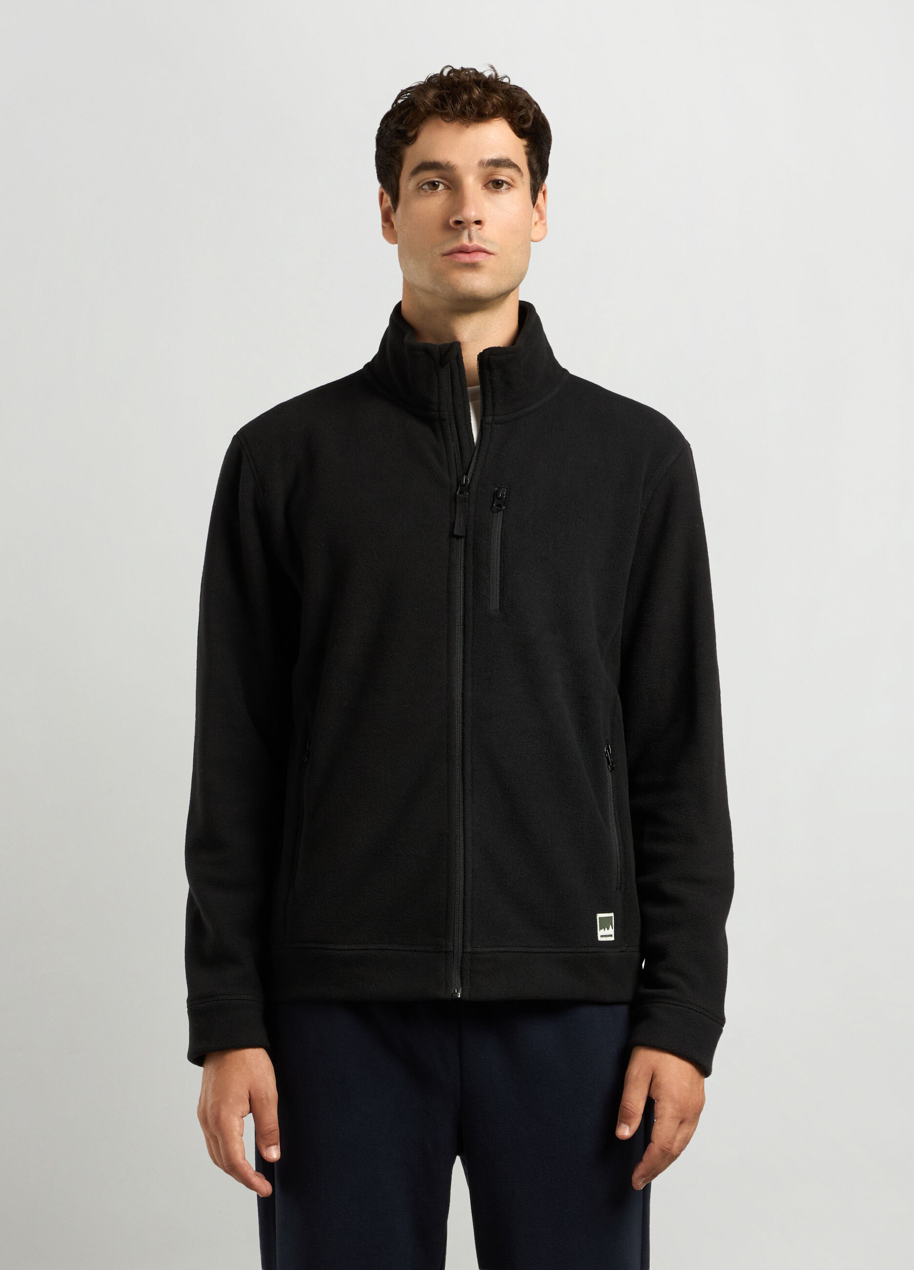Felpa in pile full zip uomo