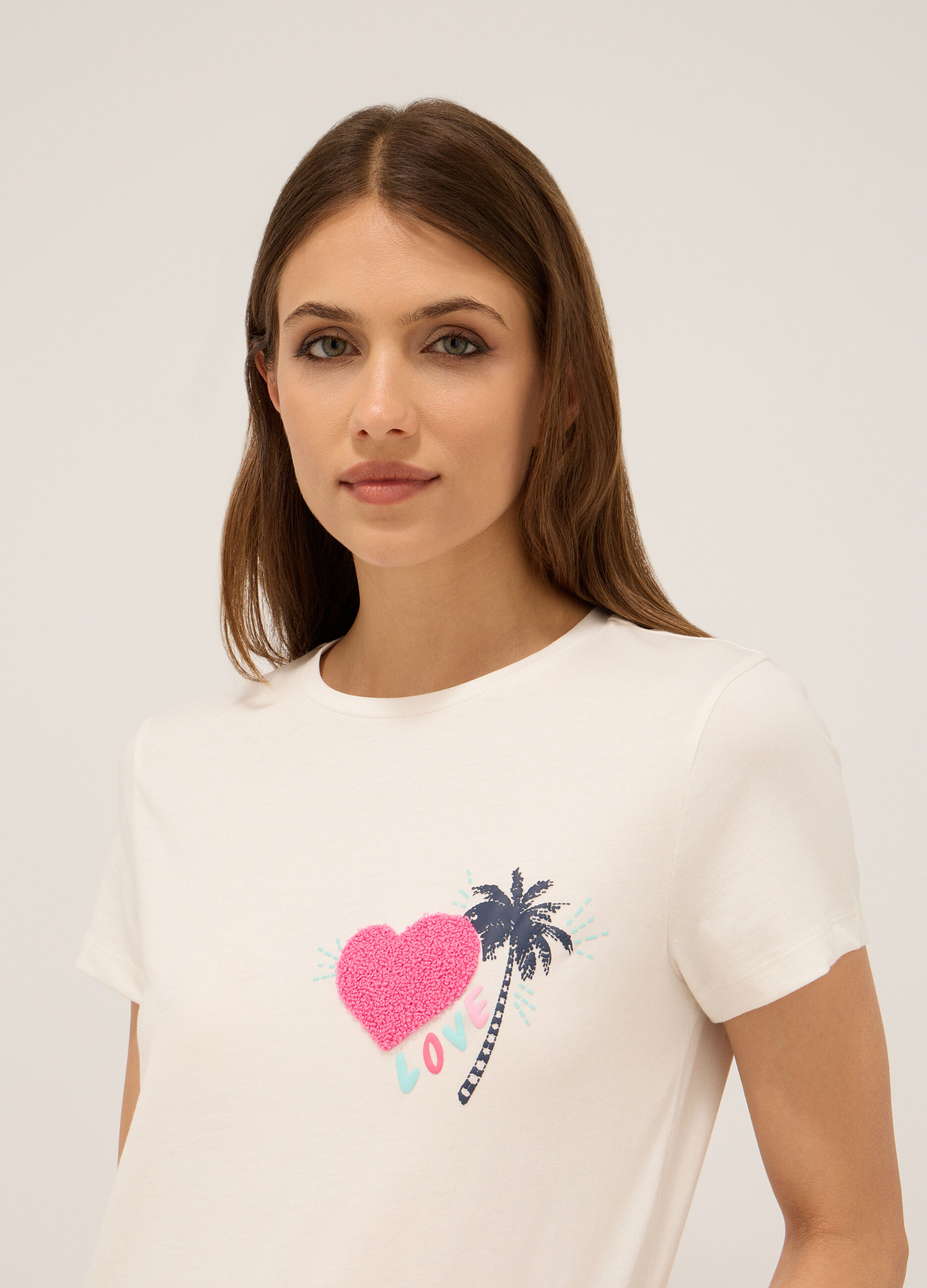 T-shirt in jersey di puro cotone donna_2