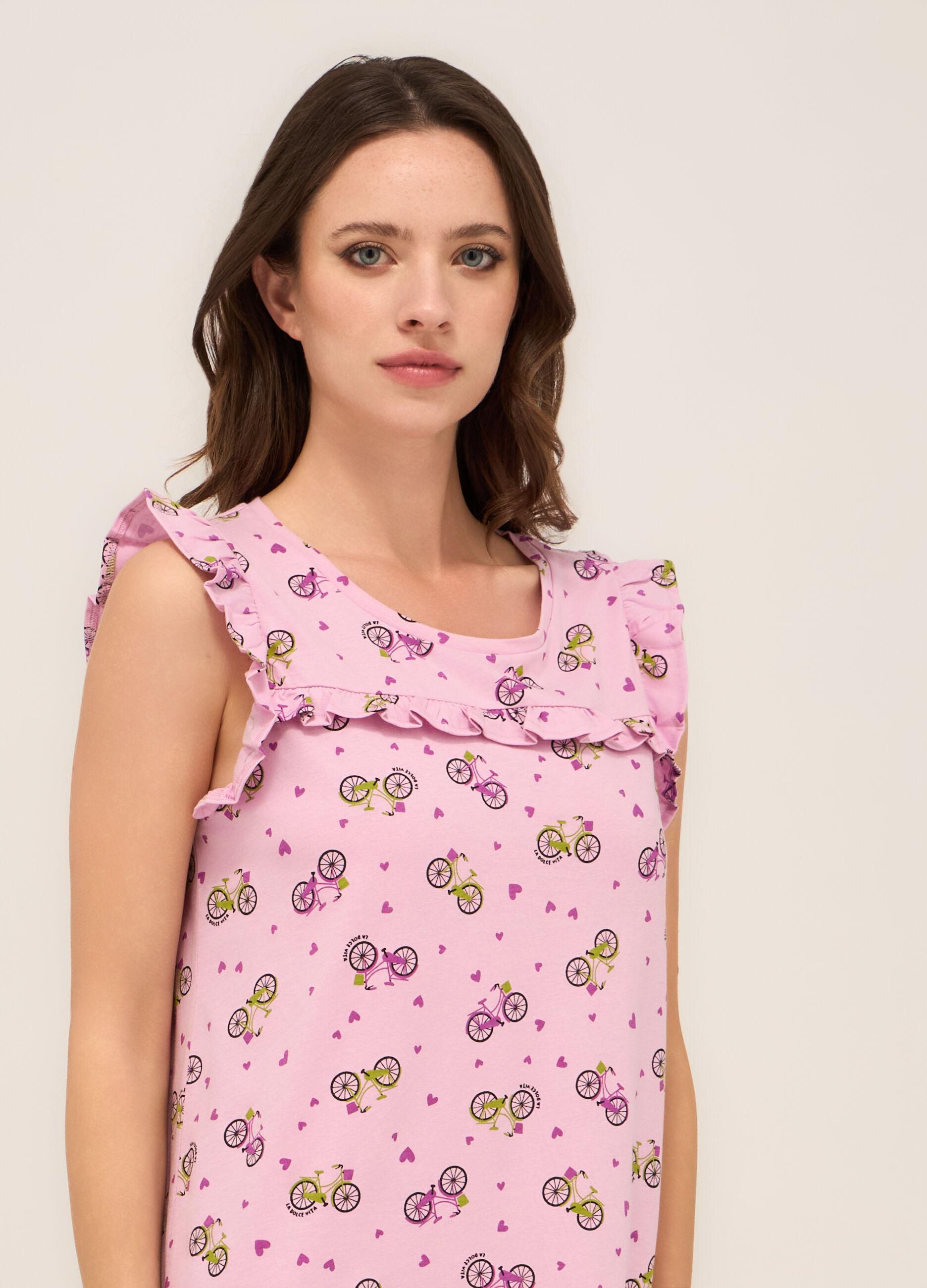 Camicia da notte in jersey di puro cotone donna_2