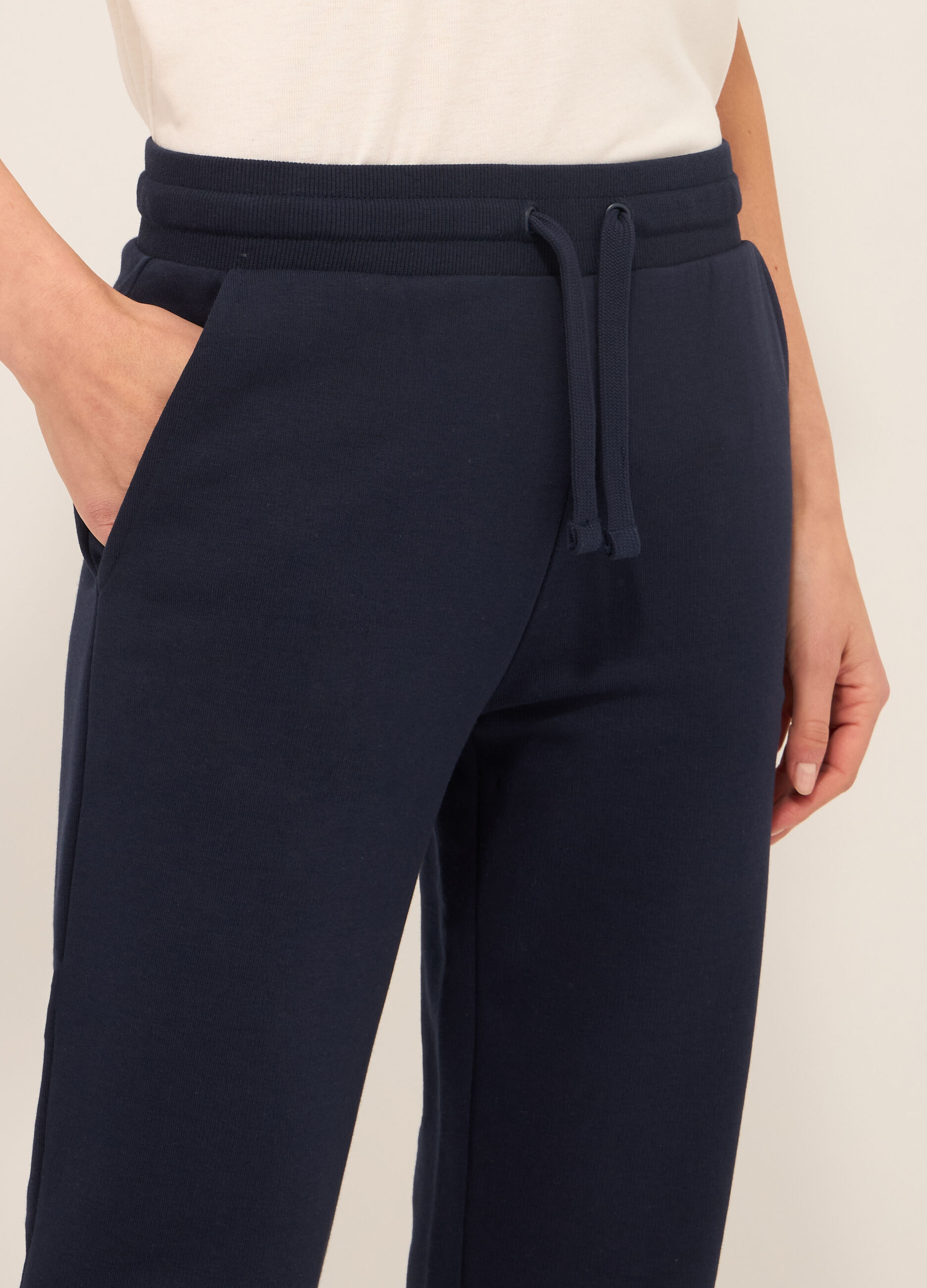 Jogger in french terry di misto cotone donna_2