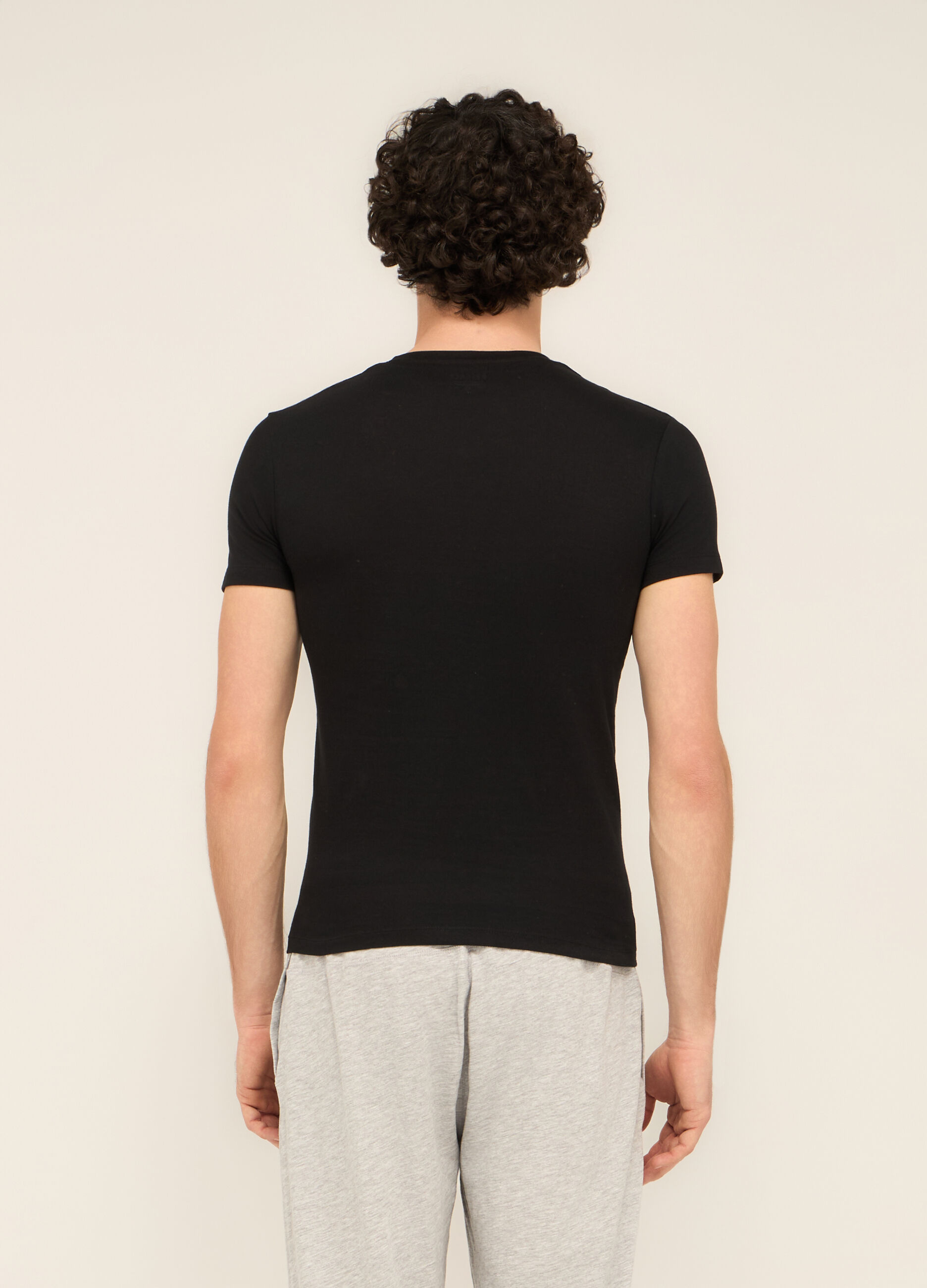 T-shirt intima scollo a V in cotone uomo_1