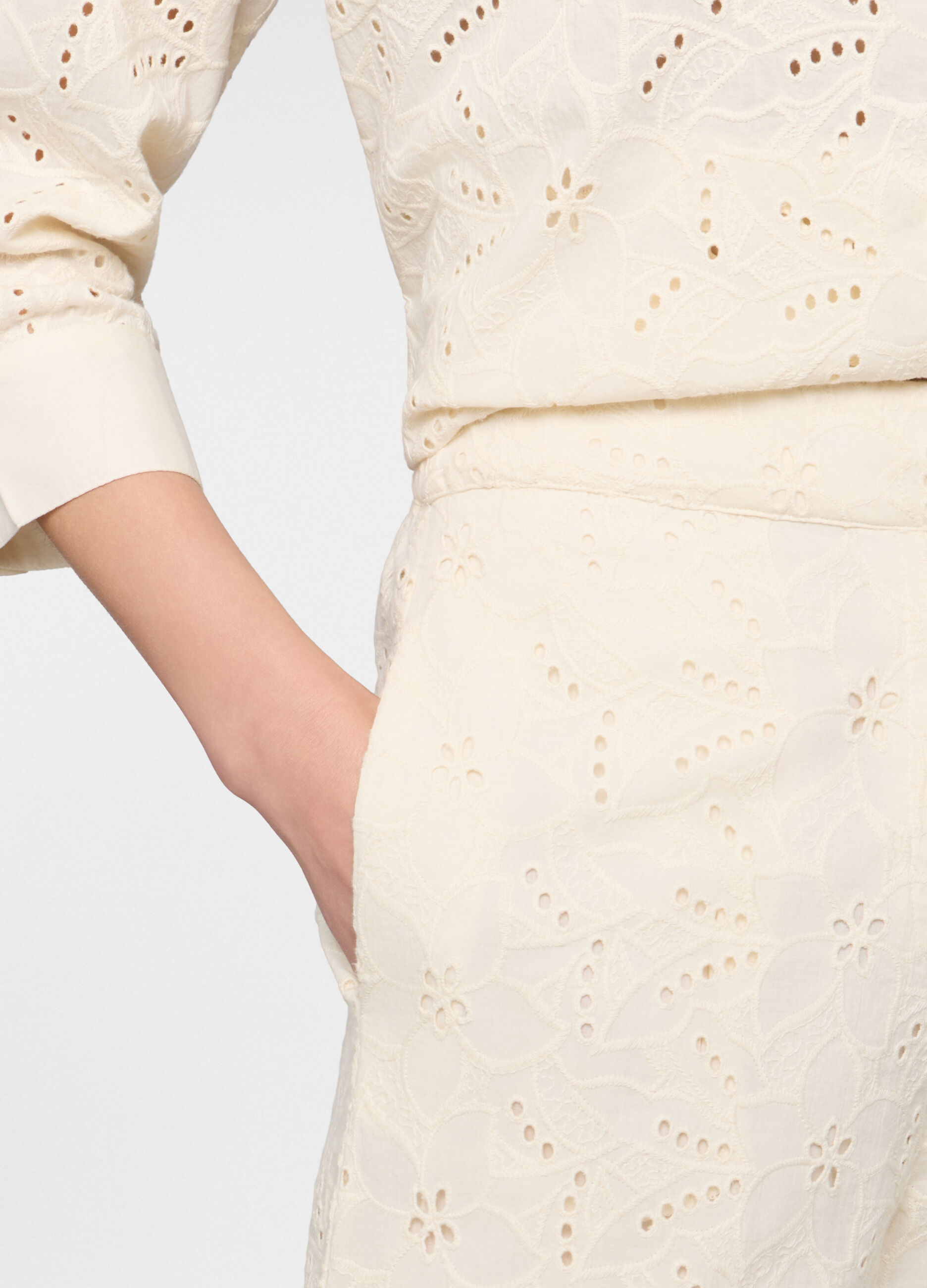 Pantaloni regular fit in puro cotone donna_2