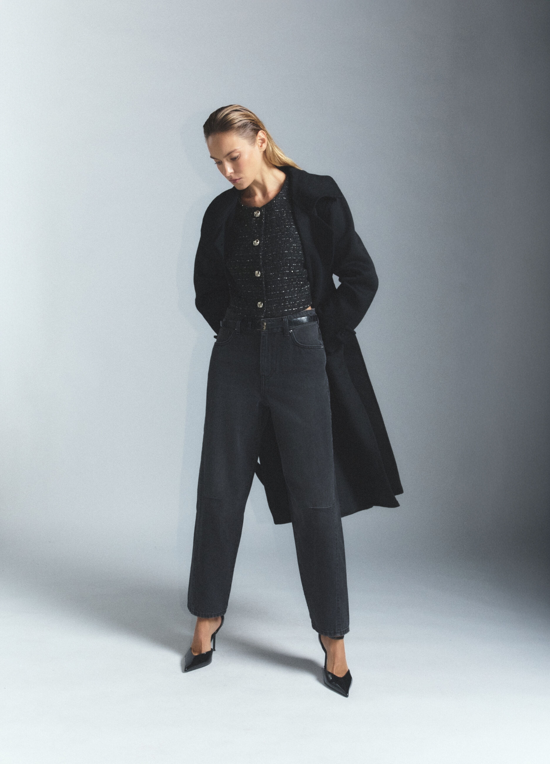 Gilet girocollo jaquard donna_1