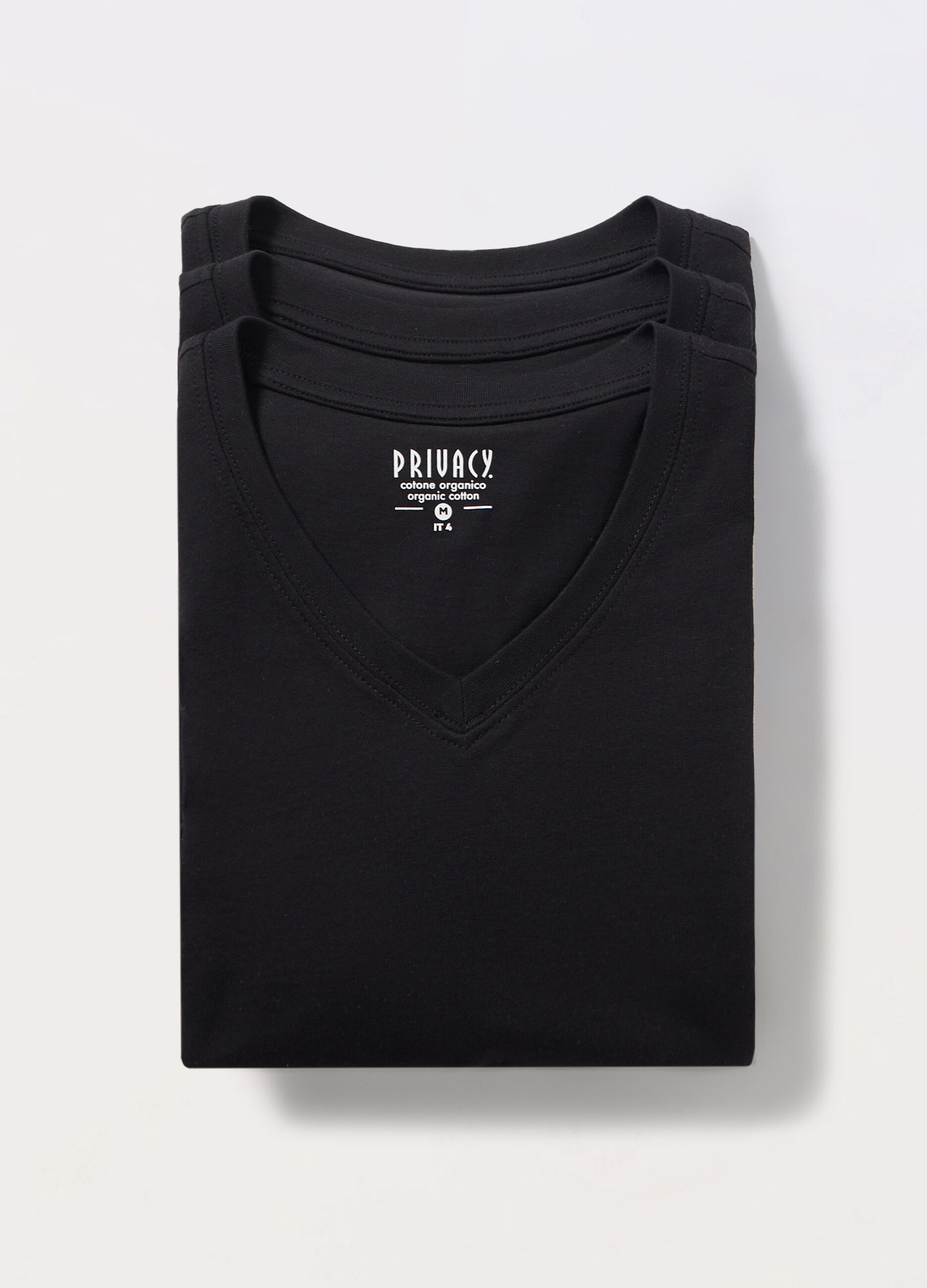 3 pack T-shirt collo a Vi puro cotone uomo_0